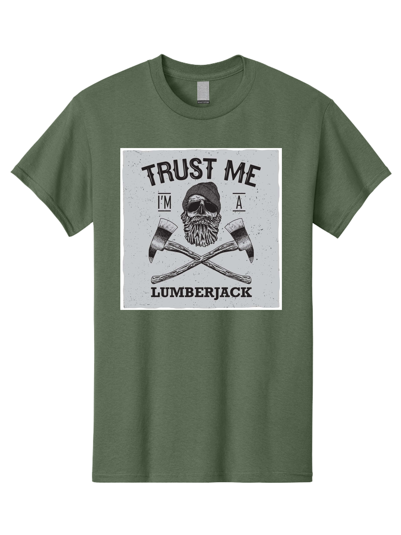 Lumberjack Skull 2 Men'S Graphic Tee, 100% Cotton, Comfortable Casual Summer Wear, Machine Washable, Skull With Beard, Lumberjack Illustration, Crossed Axes, Vintage Graphics, Dark Art, Skull Art, Axe Illustration, Timber Industry, Aae479
