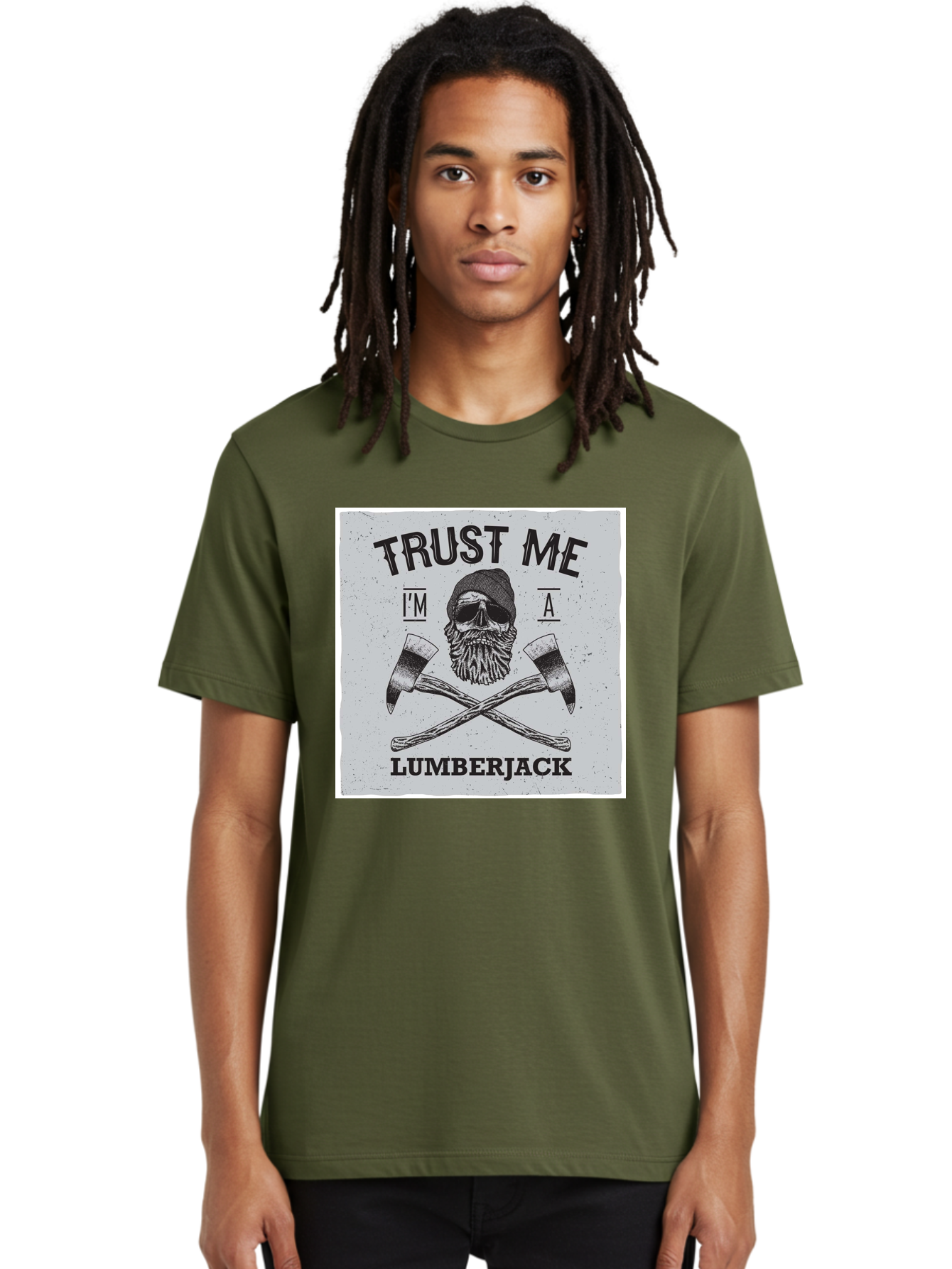 Lumberjack Skull 2 Men'S Graphic Tee, 100% Cotton, Comfortable Casual Summer Wear, Machine Washable, Skull With Beard, Lumberjack Illustration, Crossed Axes, Vintage Graphics, Dark Art, Skull Art, Axe Illustration, Timber Industry, Aae479