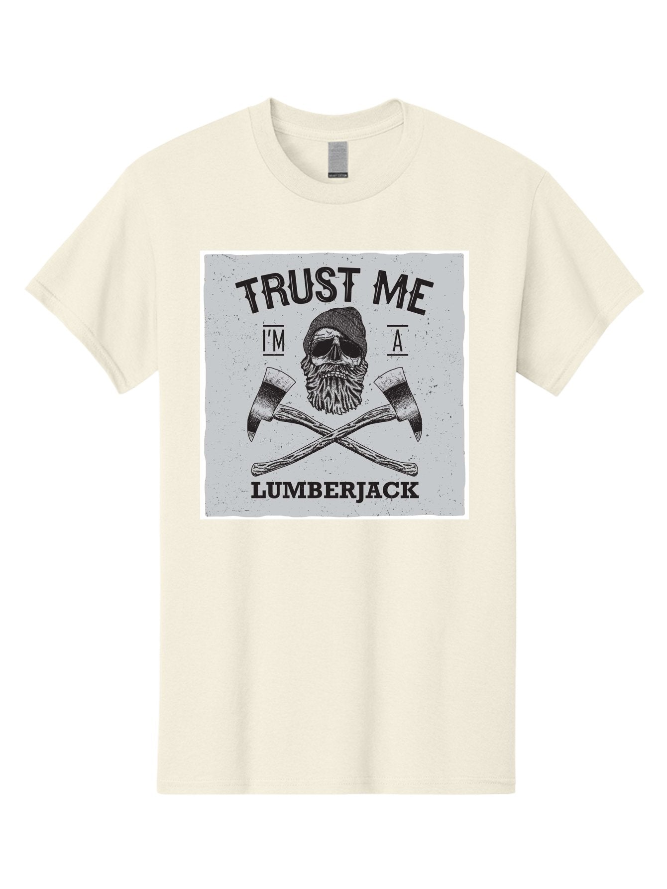 Lumberjack Skull 2 Men'S Graphic Tee, 100% Cotton, Comfortable Casual Summer Wear, Machine Washable, Skull With Beard, Lumberjack Illustration, Crossed Axes, Vintage Graphics, Dark Art, Skull Art, Axe Illustration, Timber Industry, Aae479 5