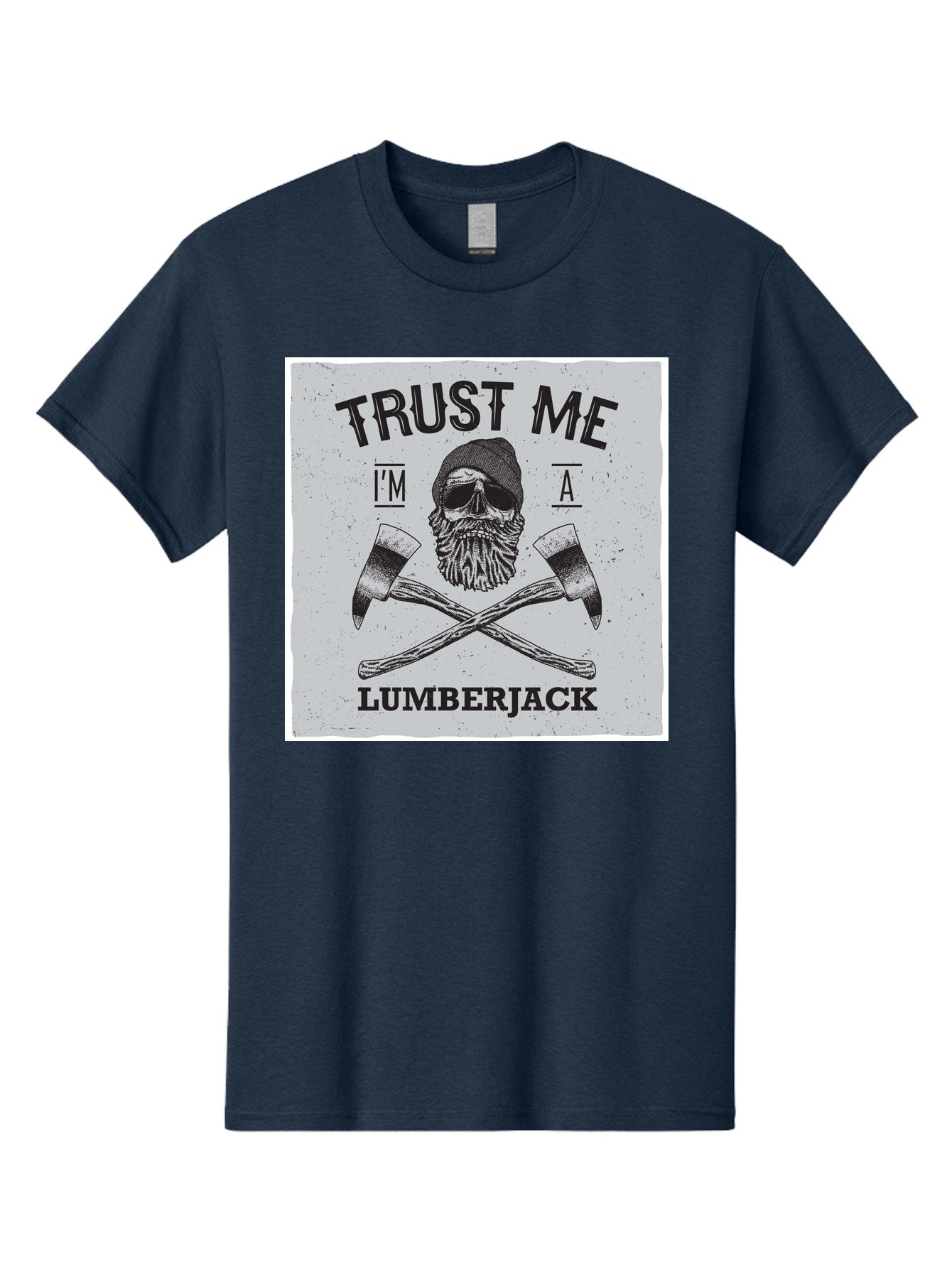 Lumberjack Skull 2 Men'S Graphic Tee, 100% Cotton, Comfortable Casual Summer Wear, Machine Washable, Skull With Beard, Lumberjack Illustration, Crossed Axes, Vintage Graphics, Dark Art, Skull Art, Axe Illustration, Timber Industry, Aae479 13