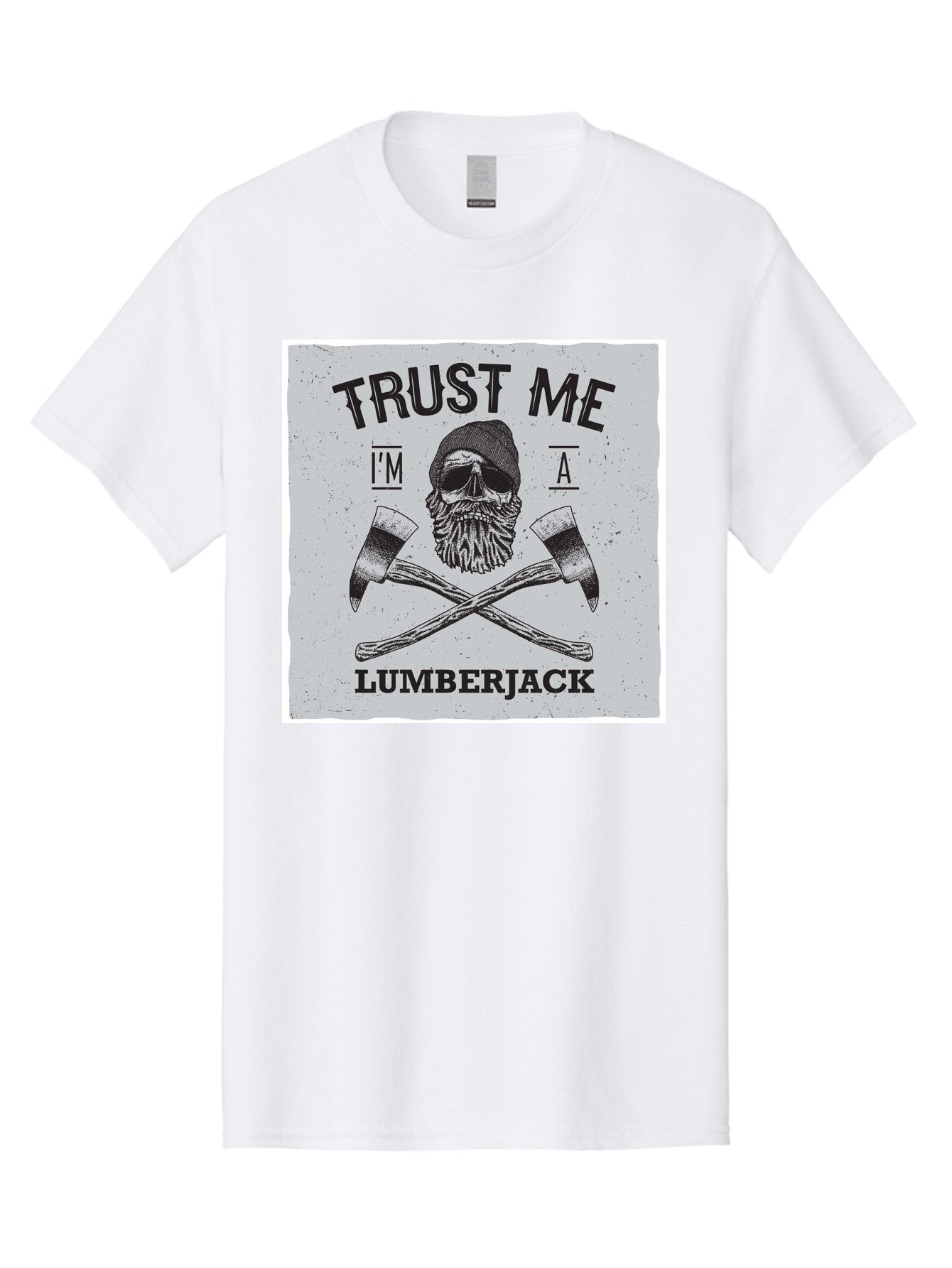 Lumberjack Skull 2 Men'S Graphic Tee, 100% Cotton, Comfortable Casual Summer Wear, Machine Washable, Skull With Beard, Lumberjack Illustration, Crossed Axes, Vintage Graphics, Dark Art, Skull Art, Axe Illustration, Timber Industry, Aae479 3