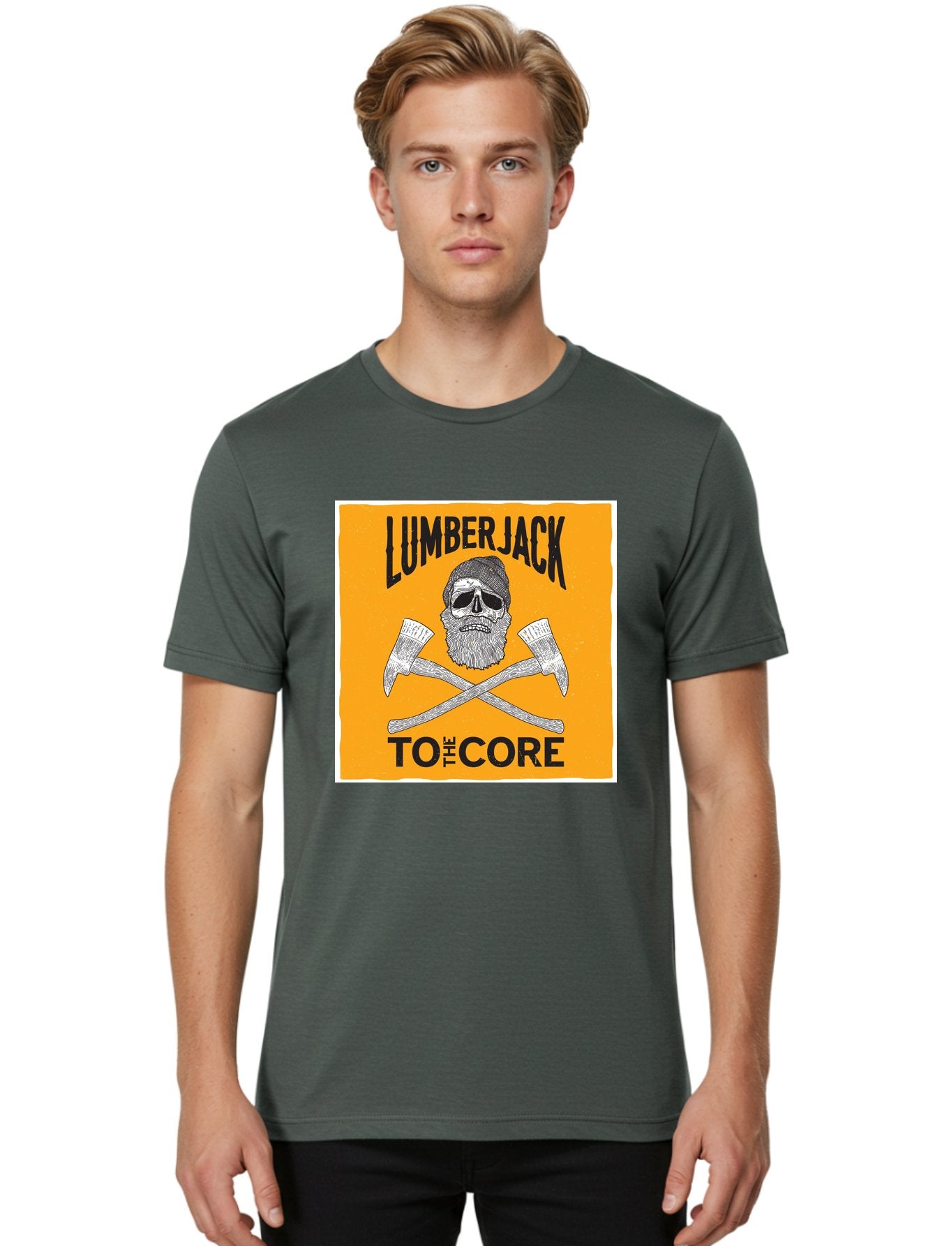 Lumberjack Skull 3 Men'S Graphic Tee, 100% Cotton, Comfortable Casual Summer Wear, Machine Washable, Lumberjack Skull, Crossed Axes, Woodcutting, Forestry, Rugged Outdoors, Timber Industry, Axe Throwing, Bearded Lumberjack, Skull With Hat Aae480 17