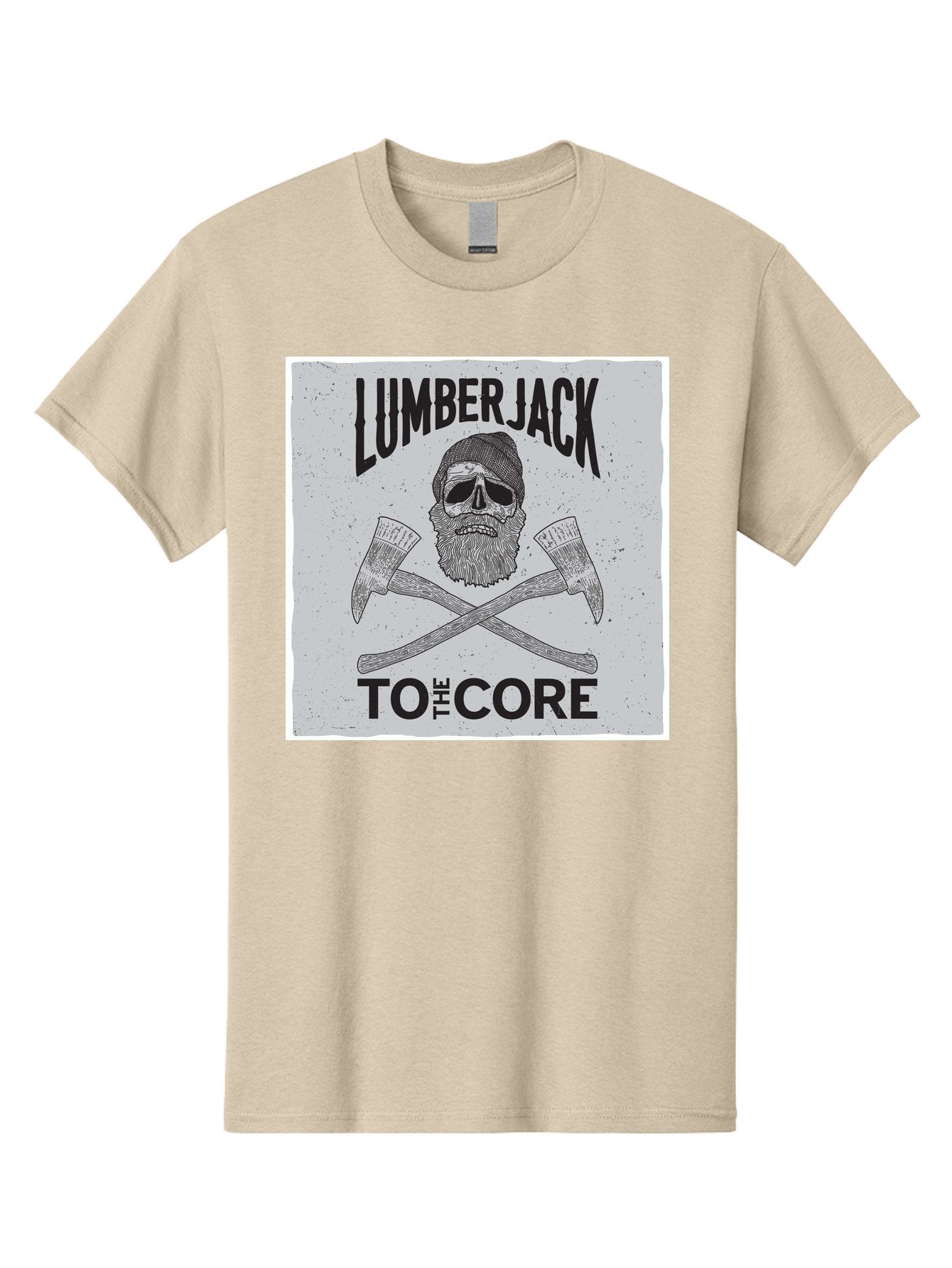 Lumberjack Skull 4 Men'S Graphic Tee, 100% Cotton, Comfortable Casual Summer Wear, Machine Washable, Lumberjack, Skull And Crossbones, Axe, Bearded Skull, Lumberjack Theme, Woodsman, Logging, Vintage, Grunge, Skull Art, Bold Typography Aae481