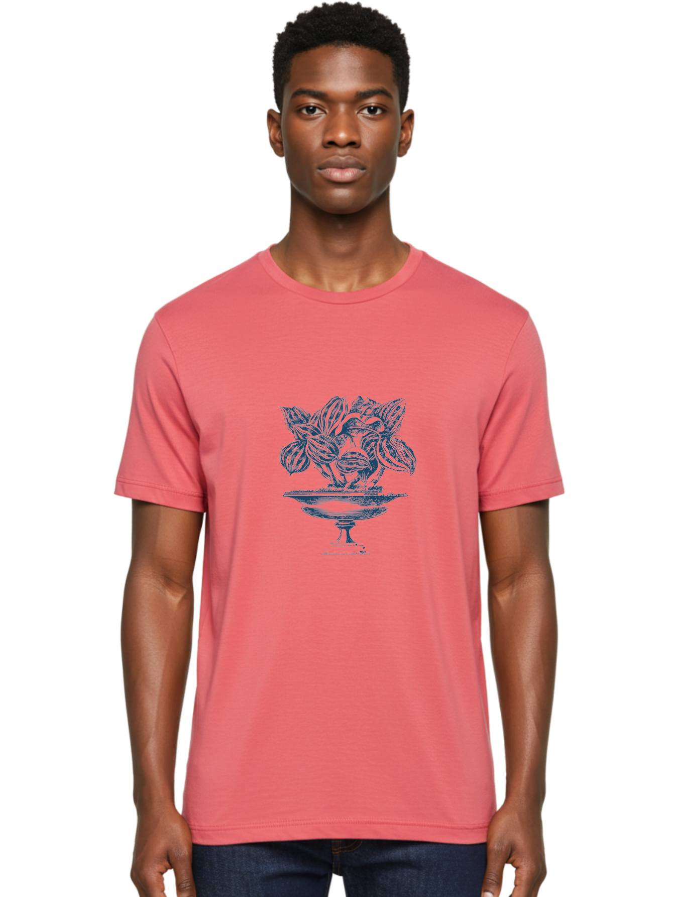 Lush Leaf Planter Men'S Graphic Tee, 100% Cotton, Comfortable Casual Summer Wear, Machine Washable, Cocoa Pods, Tropical Fruit, Exotic Plants, Botanical Illustration, Cocoa Beans, Luxurious Decor, Elegant Vase, Stylish Artwork, Modern Design Aae482 6