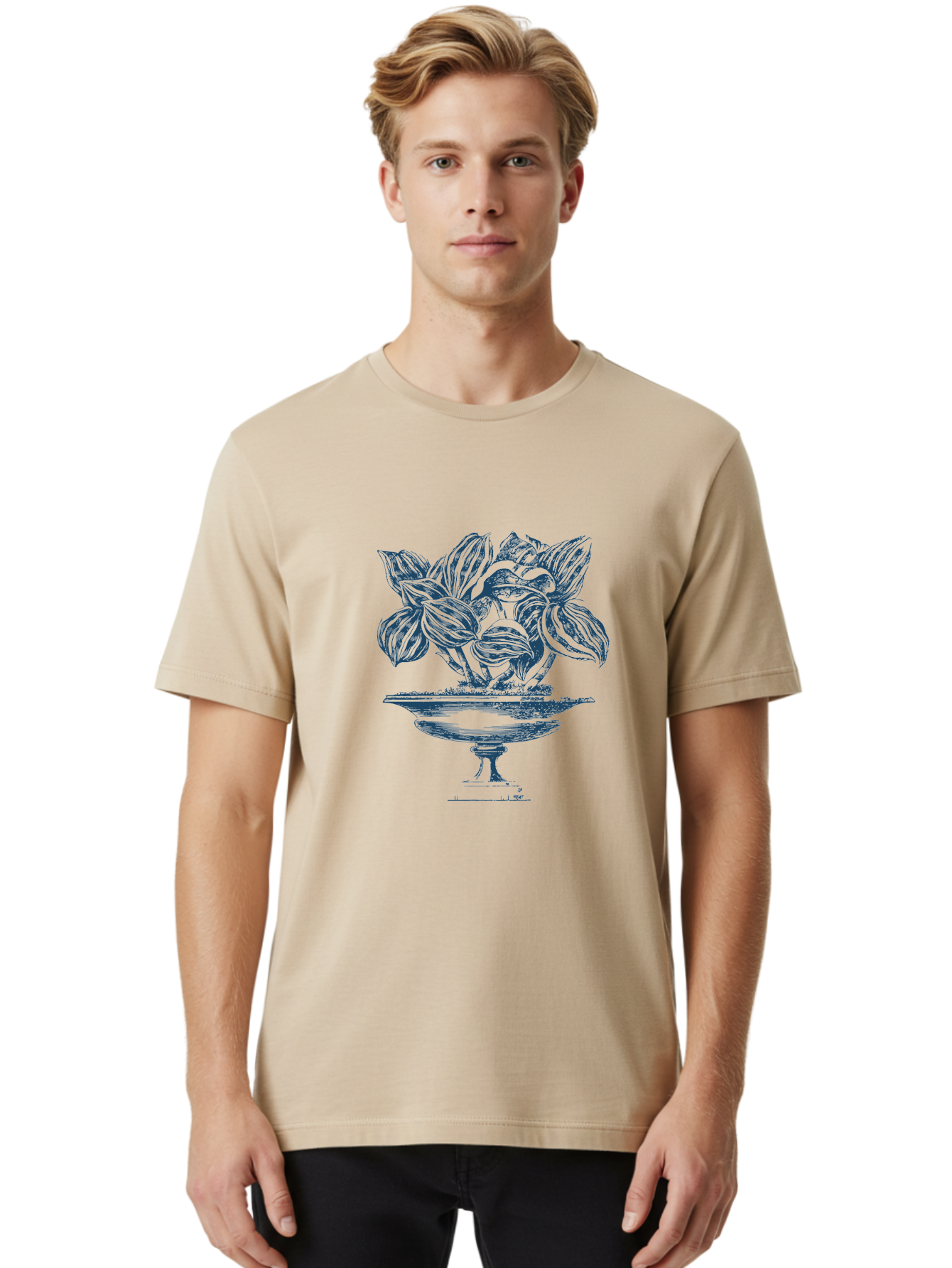 Lush Leaf Planter Men'S Graphic Tee, 100% Cotton, Comfortable Casual Summer Wear, Machine Washable, Cocoa Pods, Tropical Fruit, Exotic Plants, Botanical Illustration, Cocoa Beans, Luxurious Decor, Elegant Vase, Stylish Artwork, Modern Design Aae482 30