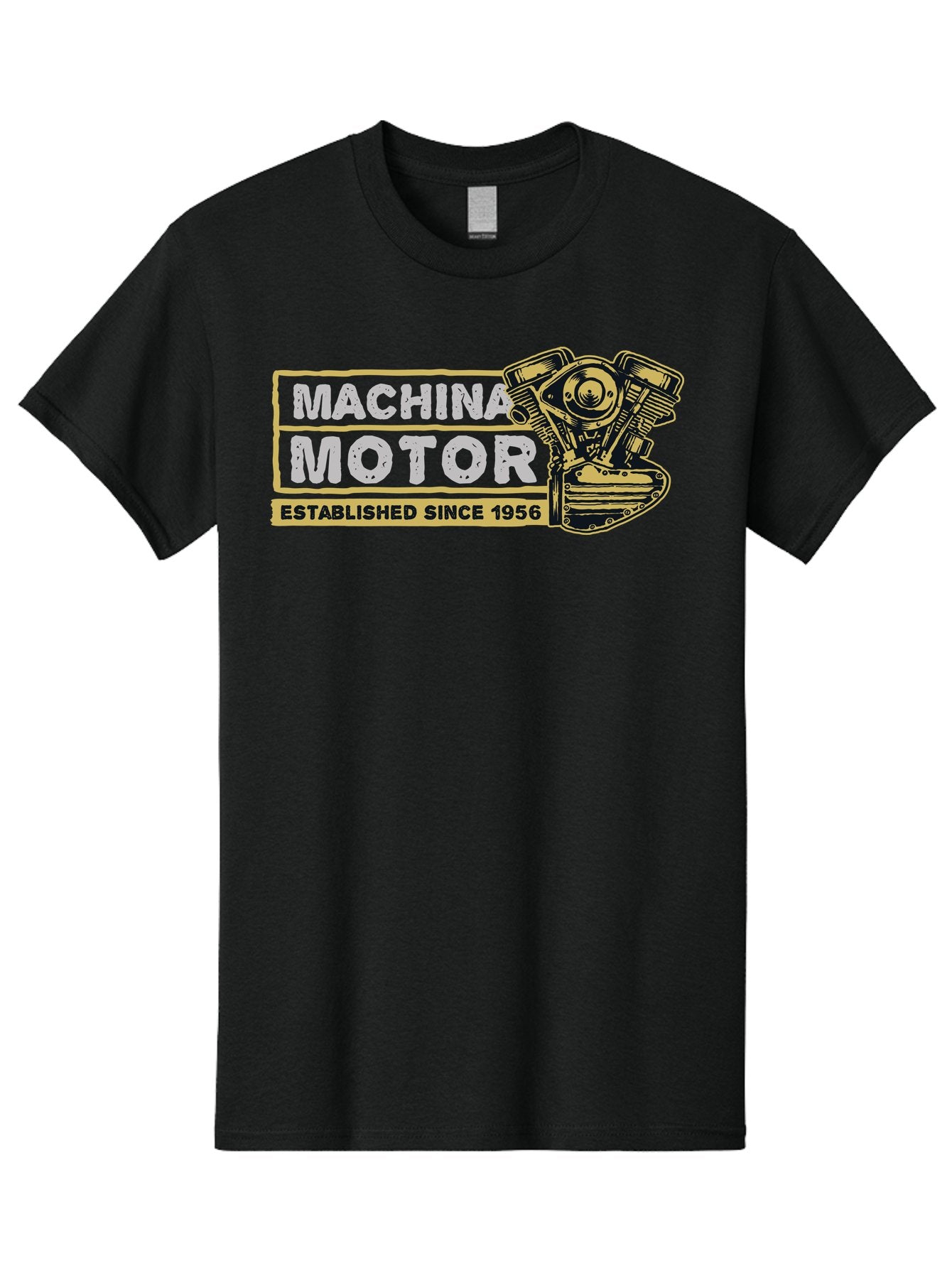 Machina Motor Men'S Graphic Tee, 100% Cotton, Comfortable Casual Summer Wear, Machine Washable, Vintage Engine, Motor Machinery, Classic Automobile Parts, Established Since 1956, Motor Vehicle Engine, Mechanical Components, Vintage Car Parts, Aae483 9