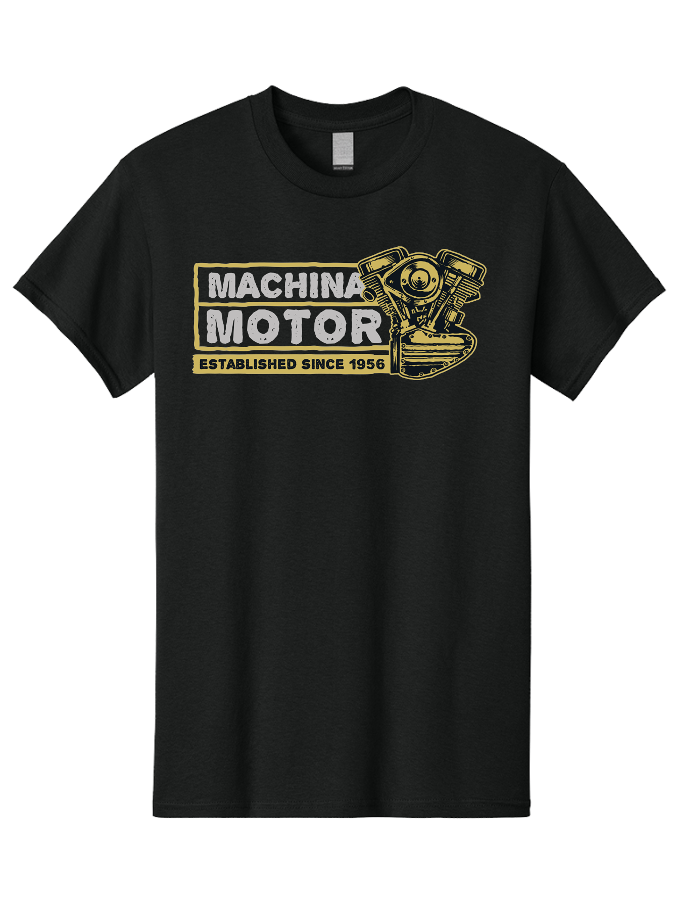 Machina Motor Men'S Graphic Tee, 100% Cotton, Comfortable Casual Summer Wear, Machine Washable, Vintage Engine, Motor Machinery, Classic Automobile Parts, Established Since 1956, Motor Vehicle Engine, Mechanical Components, Vintage Car Parts, Aae483 11