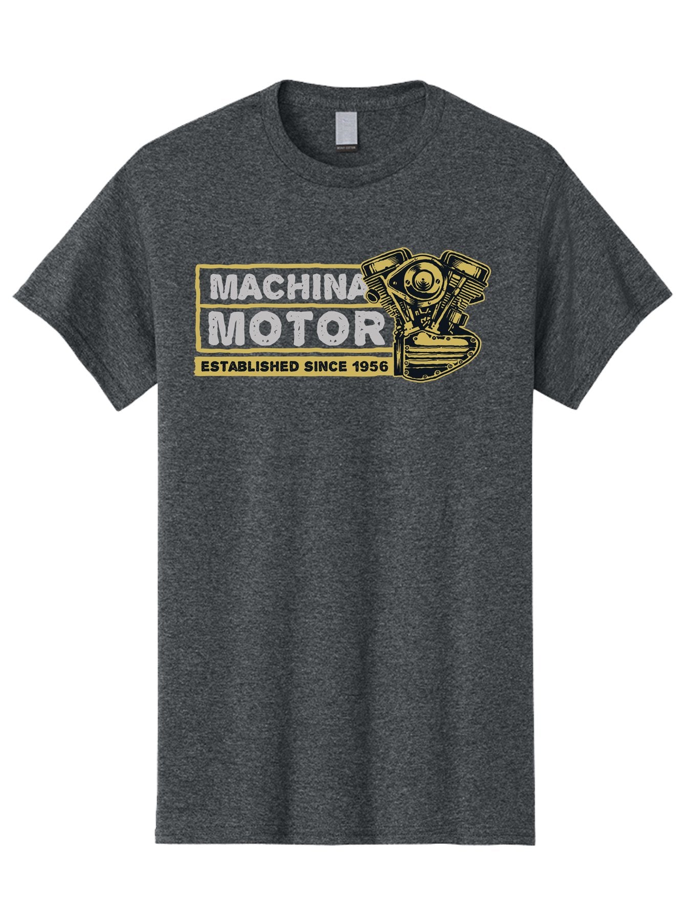 Machina Motor Men'S Graphic Tee, 100% Cotton, Comfortable Casual Summer Wear, Machine Washable, Vintage Engine, Motor Machinery, Classic Automobile Parts, Established Since 1956, Motor Vehicle Engine, Mechanical Components, Vintage Car Parts, Aae483 4