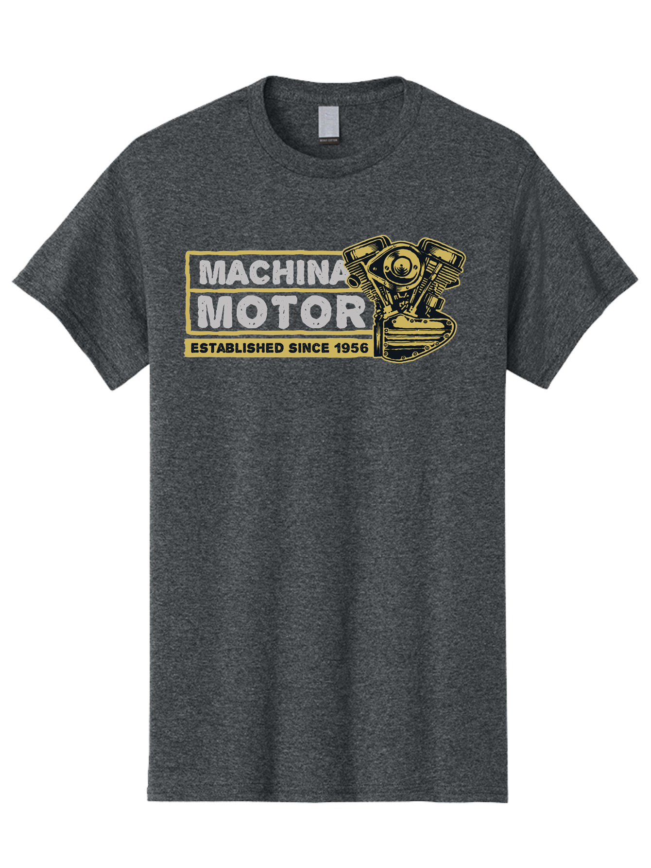 Machina Motor Men'S Graphic Tee, 100% Cotton, Comfortable Casual Summer Wear, Machine Washable, Vintage Engine, Motor Machinery, Classic Automobile Parts, Established Since 1956, Motor Vehicle Engine, Mechanical Components, Vintage Car Parts, Aae483 27
