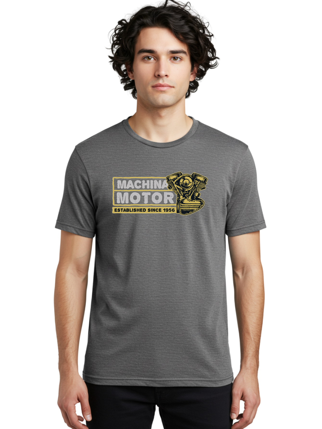 Machina Motor Men'S Graphic Tee, 100% Cotton, Comfortable Casual Summer Wear, Machine Washable, Vintage Engine, Motor Machinery, Classic Automobile Parts, Established Since 1956, Motor Vehicle Engine, Mechanical Components, Vintage Car Parts, Aae483 26