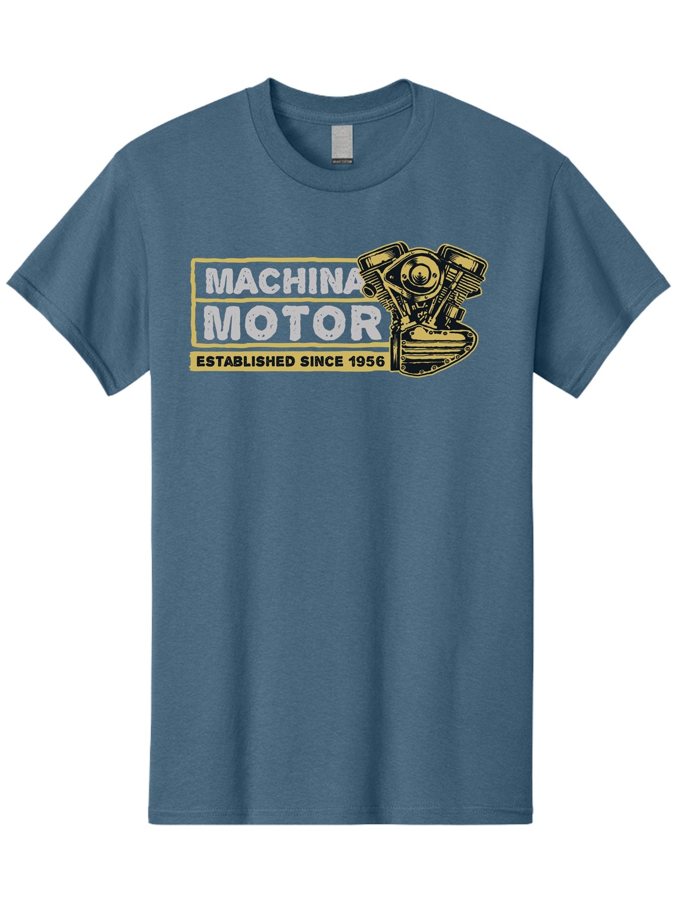 Machina Motor Men'S Graphic Tee, 100% Cotton, Comfortable Casual Summer Wear, Machine Washable, Vintage Engine, Motor Machinery, Classic Automobile Parts, Established Since 1956, Motor Vehicle Engine, Mechanical Components, Vintage Car Parts, Aae483 13