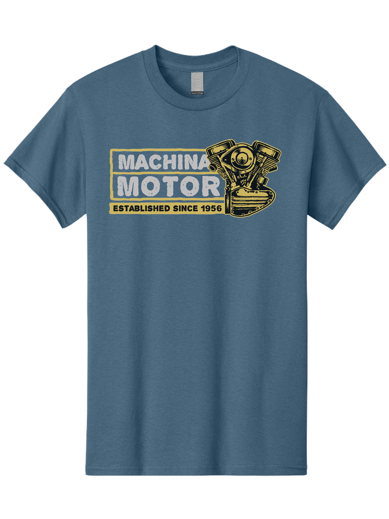Machina Motor Men'S Graphic Tee, 100% Cotton, Comfortable Casual Summer Wear, Machine Washable, Vintage Engine, Motor Machinery, Classic Automobile Parts, Established Since 1956, Motor Vehicle Engine, Mechanical Components, Vintage Car Parts, Aae483 9