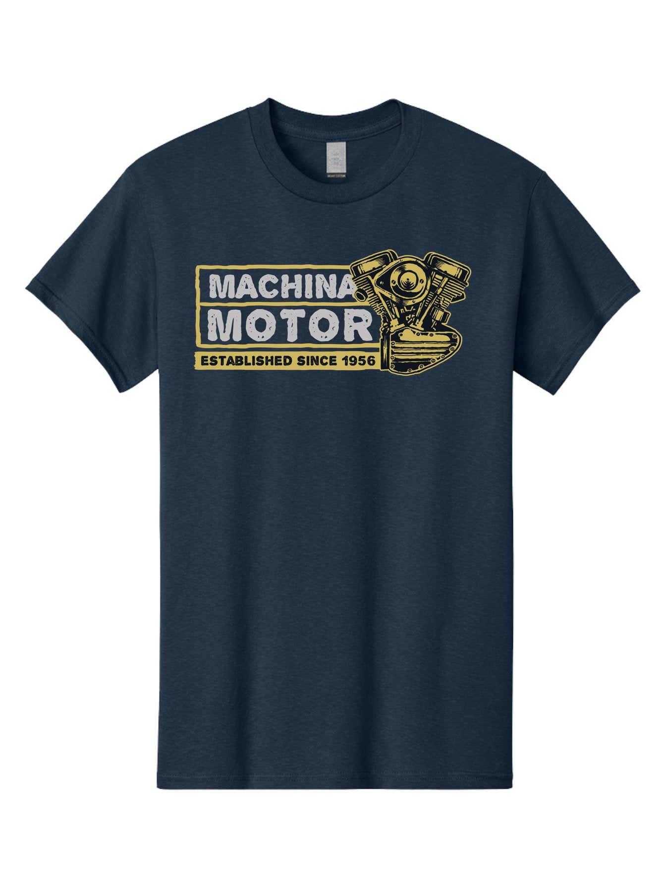 Machina Motor Men'S Graphic Tee, 100% Cotton, Comfortable Casual Summer Wear, Machine Washable, Vintage Engine, Motor Machinery, Classic Automobile Parts, Established Since 1956, Motor Vehicle Engine, Mechanical Components, Vintage Car Parts, Aae483 5