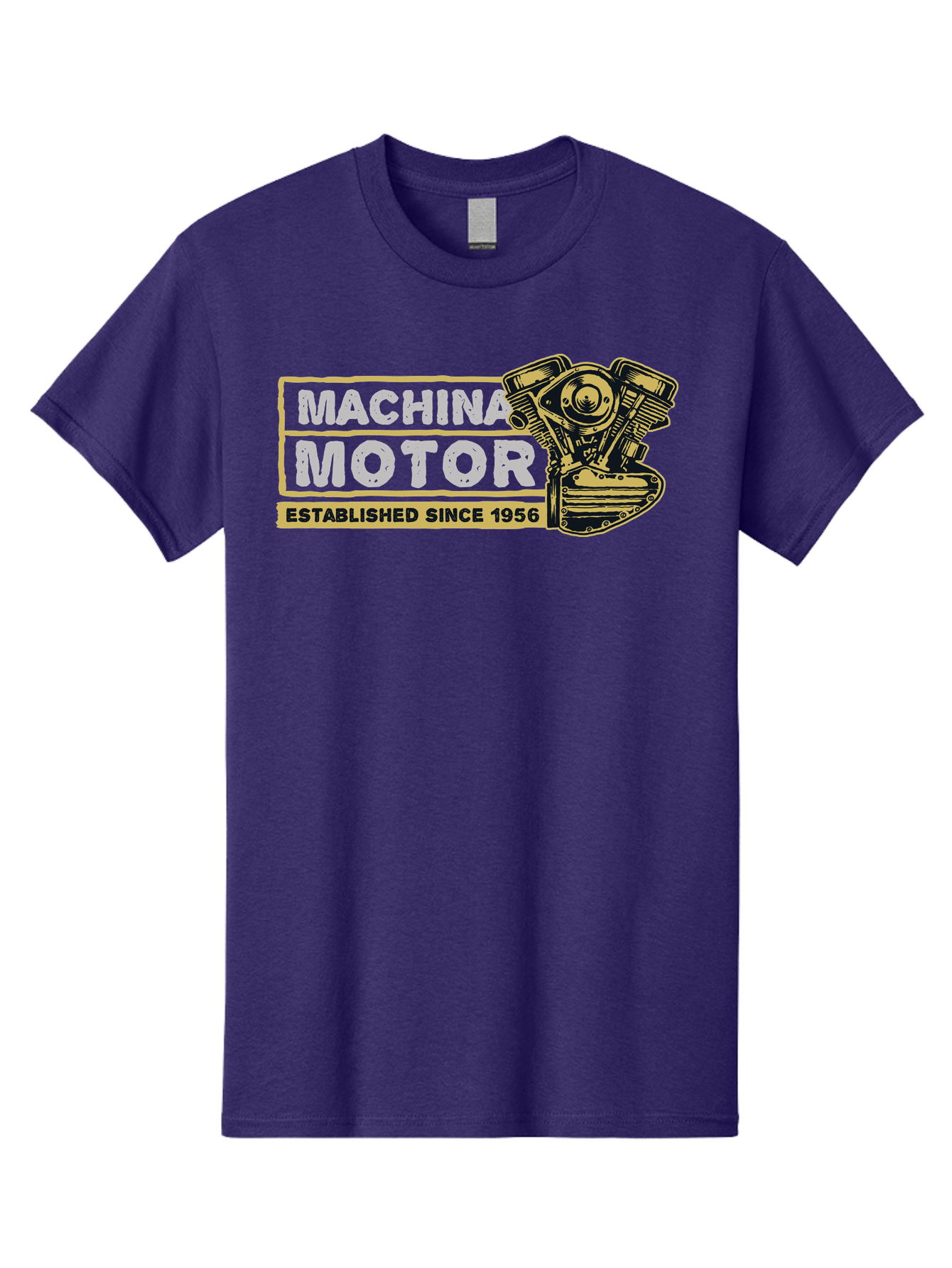 Machina Motor Men'S Graphic Tee, 100% Cotton, Comfortable Casual Summer Wear, Machine Washable, Vintage Engine, Motor Machinery, Classic Automobile Parts, Established Since 1956, Motor Vehicle Engine, Mechanical Components, Vintage Car Parts, Aae483 13