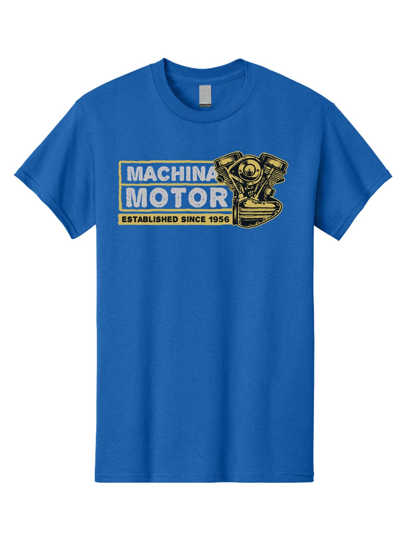 Machina Motor Men'S Graphic Tee, 100% Cotton, Comfortable Casual Summer Wear, Machine Washable, Vintage Engine, Motor Machinery, Classic Automobile Parts, Established Since 1956, Motor Vehicle Engine, Mechanical Components, Vintage Car Parts, Aae483 3