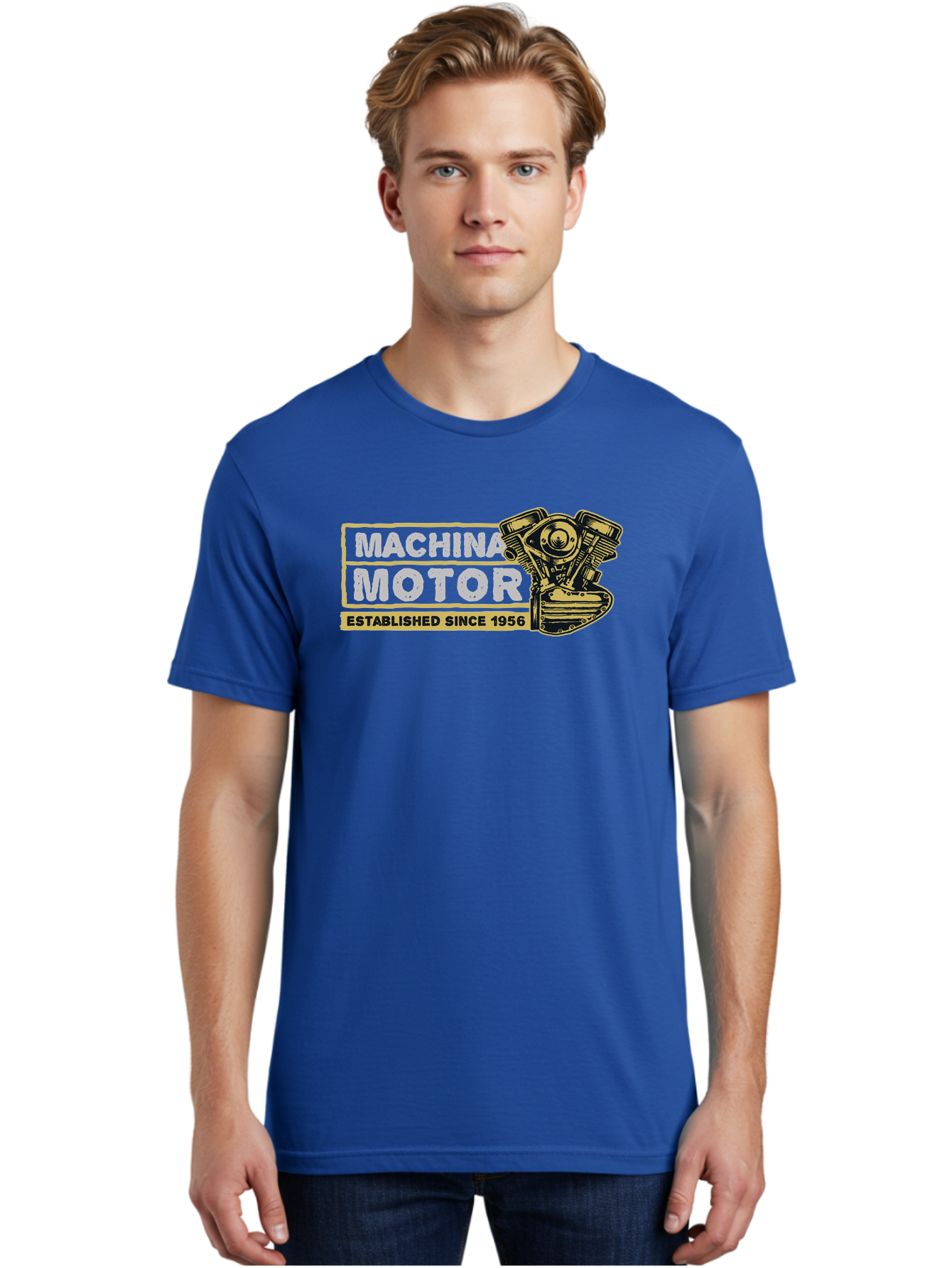 Machina Motor Men'S Graphic Tee, 100% Cotton, Comfortable Casual Summer Wear, Machine Washable, Vintage Engine, Motor Machinery, Classic Automobile Parts, Established Since 1956, Motor Vehicle Engine, Mechanical Components, Vintage Car Parts, Aae483 8