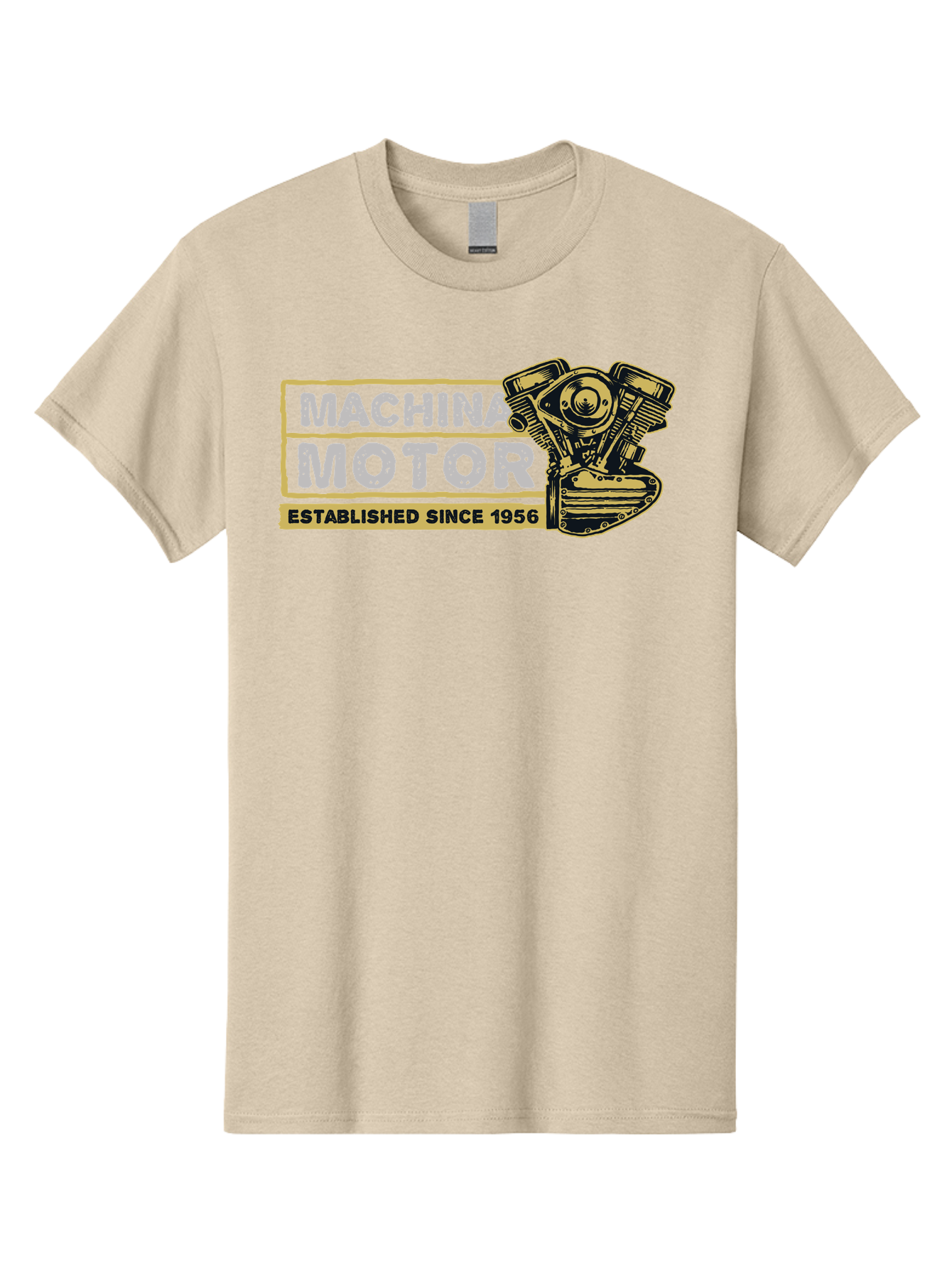 Machina Motor Men'S Graphic Tee, 100% Cotton, Comfortable Casual Summer Wear, Machine Washable, Vintage Engine, Motor Machinery, Classic Automobile Parts, Established Since 1956, Motor Vehicle Engine, Mechanical Components, Vintage Car Parts, Aae483 15