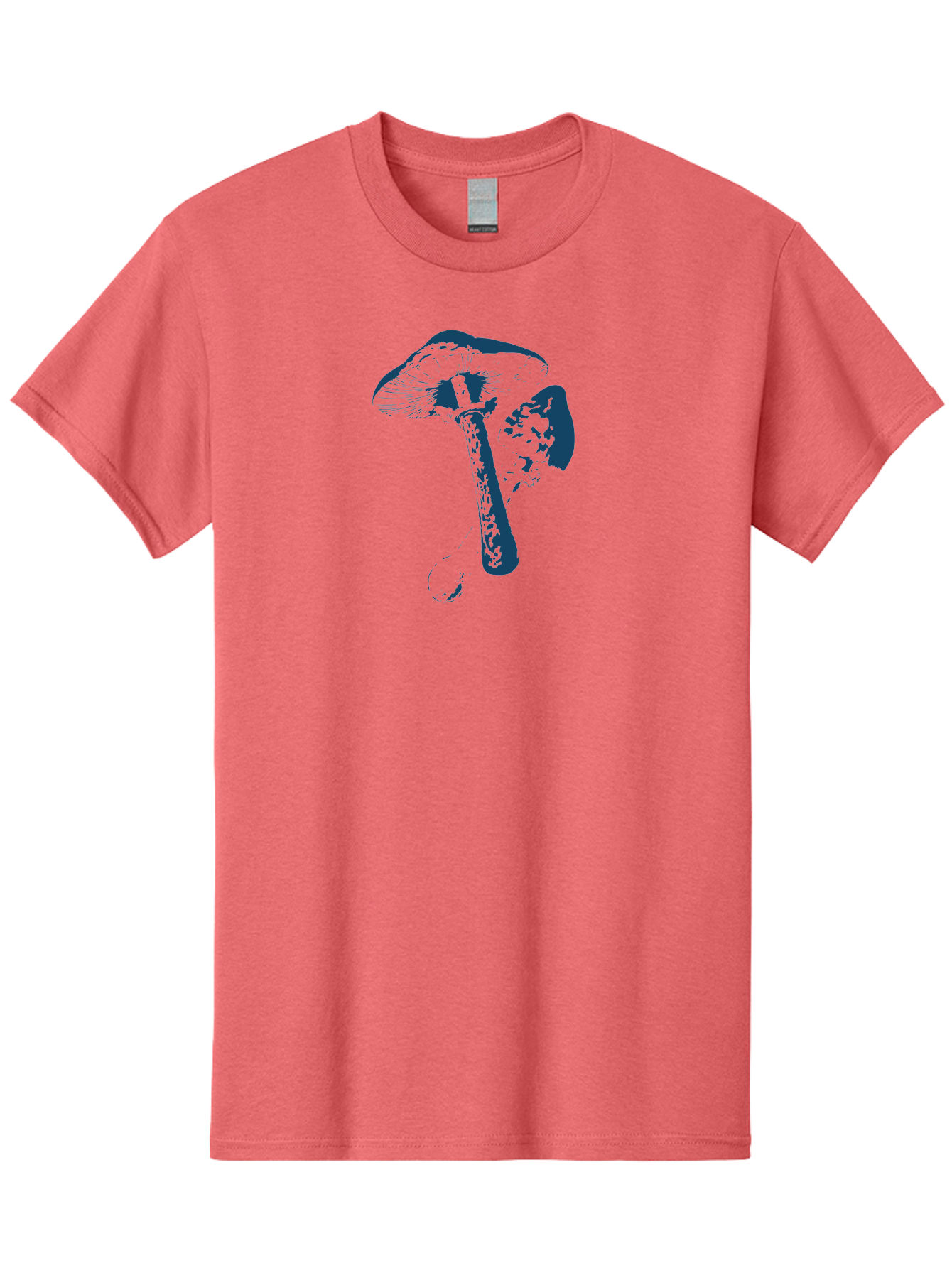 Magic Mushroom Art Men'S Graphic Tee, 100% Cotton, Comfortable Casual Summer Wear, Machine Washable, Mushroom Illustration, Dark Blue Fungi, Nature Artwork, Botanical Design, Whimsical Style, Mystic Vibes, Fungal Art, Psychedelic Visuals Aae484 19