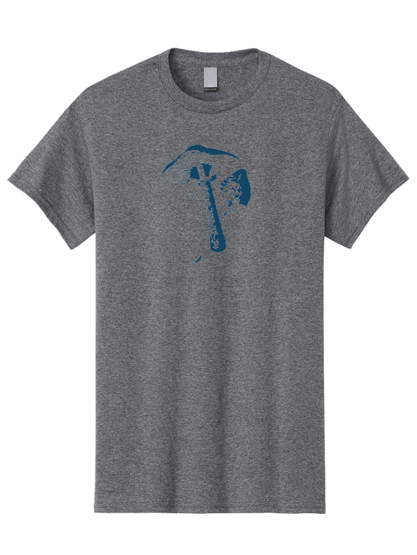 Magic Mushroom Art Men'S Graphic Tee, 100% Cotton, Comfortable Casual Summer Wear, Machine Washable, Mushroom Illustration, Dark Blue Fungi, Nature Artwork, Botanical Design, Whimsical Style, Mystic Vibes, Fungal Art, Psychedelic Visuals Aae484 11