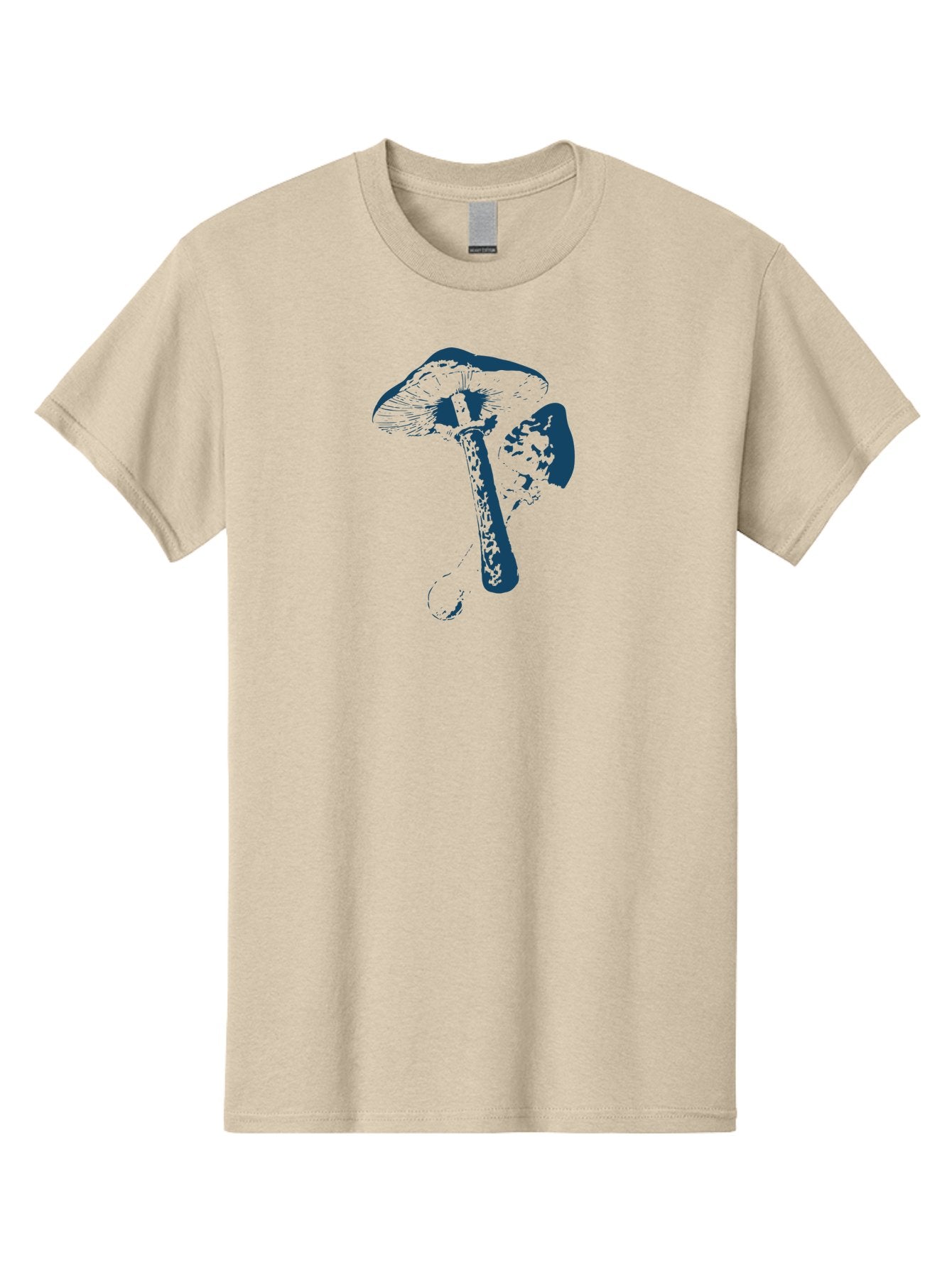 Magic Mushroom Art Men'S Graphic Tee, 100% Cotton, Comfortable Casual Summer Wear, Machine Washable, Mushroom Illustration, Dark Blue Fungi, Nature Artwork, Botanical Design, Whimsical Style, Mystic Vibes, Fungal Art, Psychedelic Visuals Aae484 14