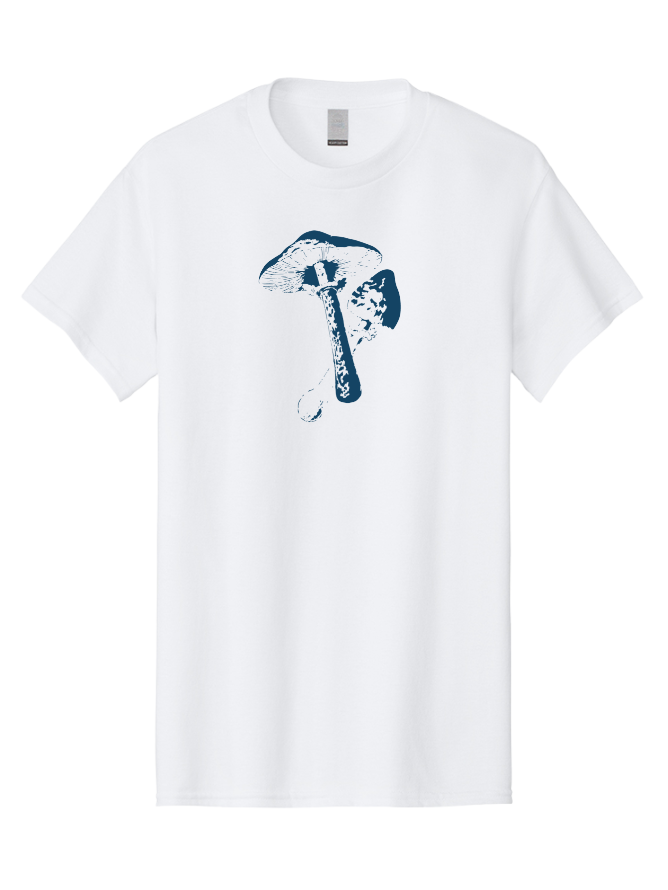 Magic Mushroom Art Men'S Graphic Tee, 100% Cotton, Comfortable Casual Summer Wear, Machine Washable, Mushroom Illustration, Dark Blue Fungi, Nature Artwork, Botanical Design, Whimsical Style, Mystic Vibes, Fungal Art, Psychedelic Visuals Aae484 17