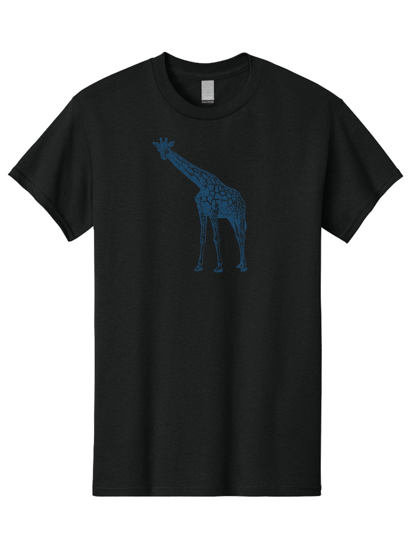 Majestic Giraffe Men'S Graphic Tee, 100% Cotton, Comfortable Casual Summer Wear, Machine Washable, Giraffe Illustration, Wild Animal, Spotted Fur, Tall Mammal, Wildlife Art, Pop Art Style, Blue And Green Graphic, Animal Design Aae485 13