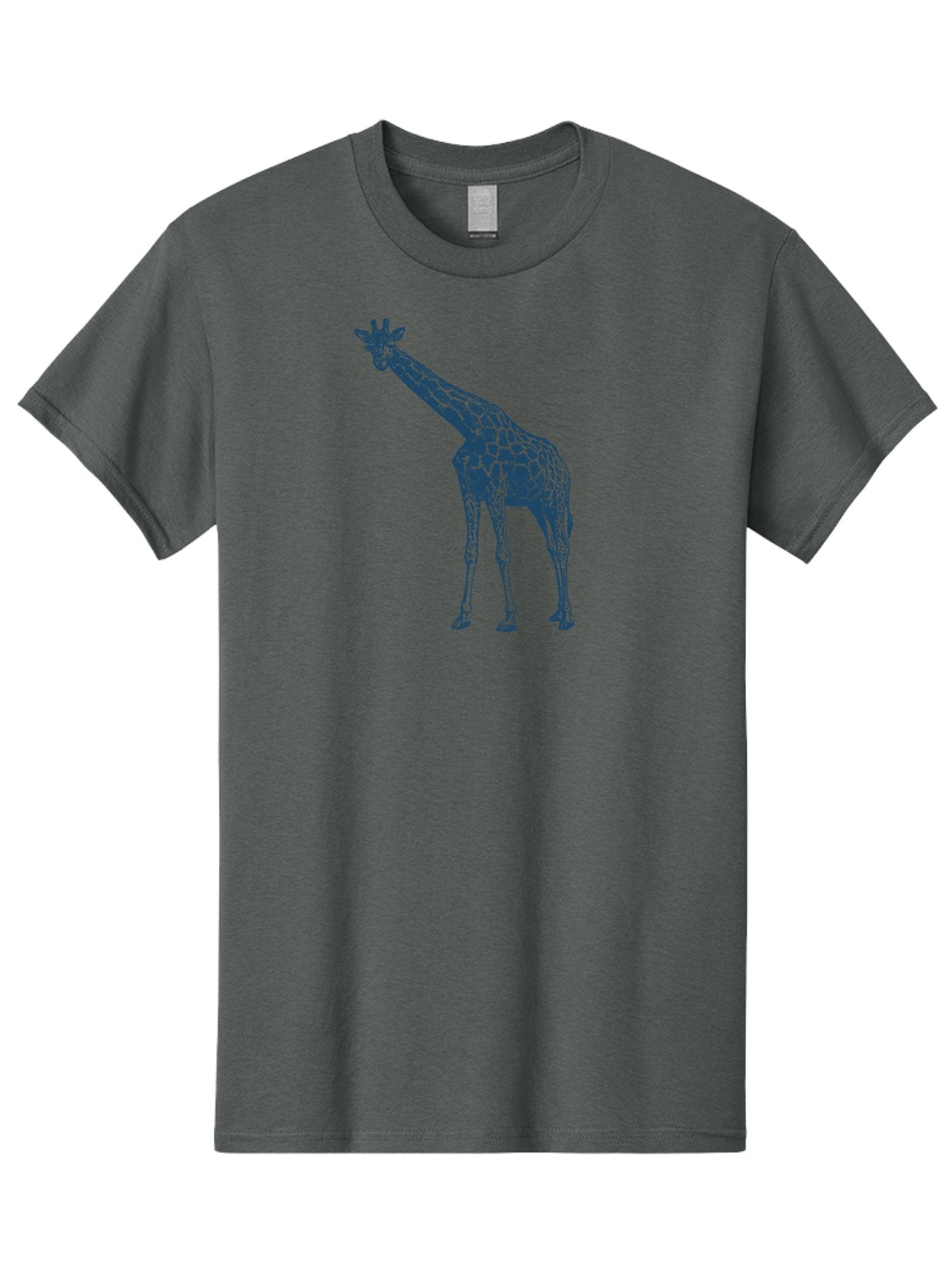 Majestic Giraffe Men'S Graphic Tee, 100% Cotton, Comfortable Casual Summer Wear, Machine Washable, Giraffe Illustration, Wild Animal, Spotted Fur, Tall Mammal, Wildlife Art, Pop Art Style, Blue And Green Graphic, Animal Design Aae485 11
