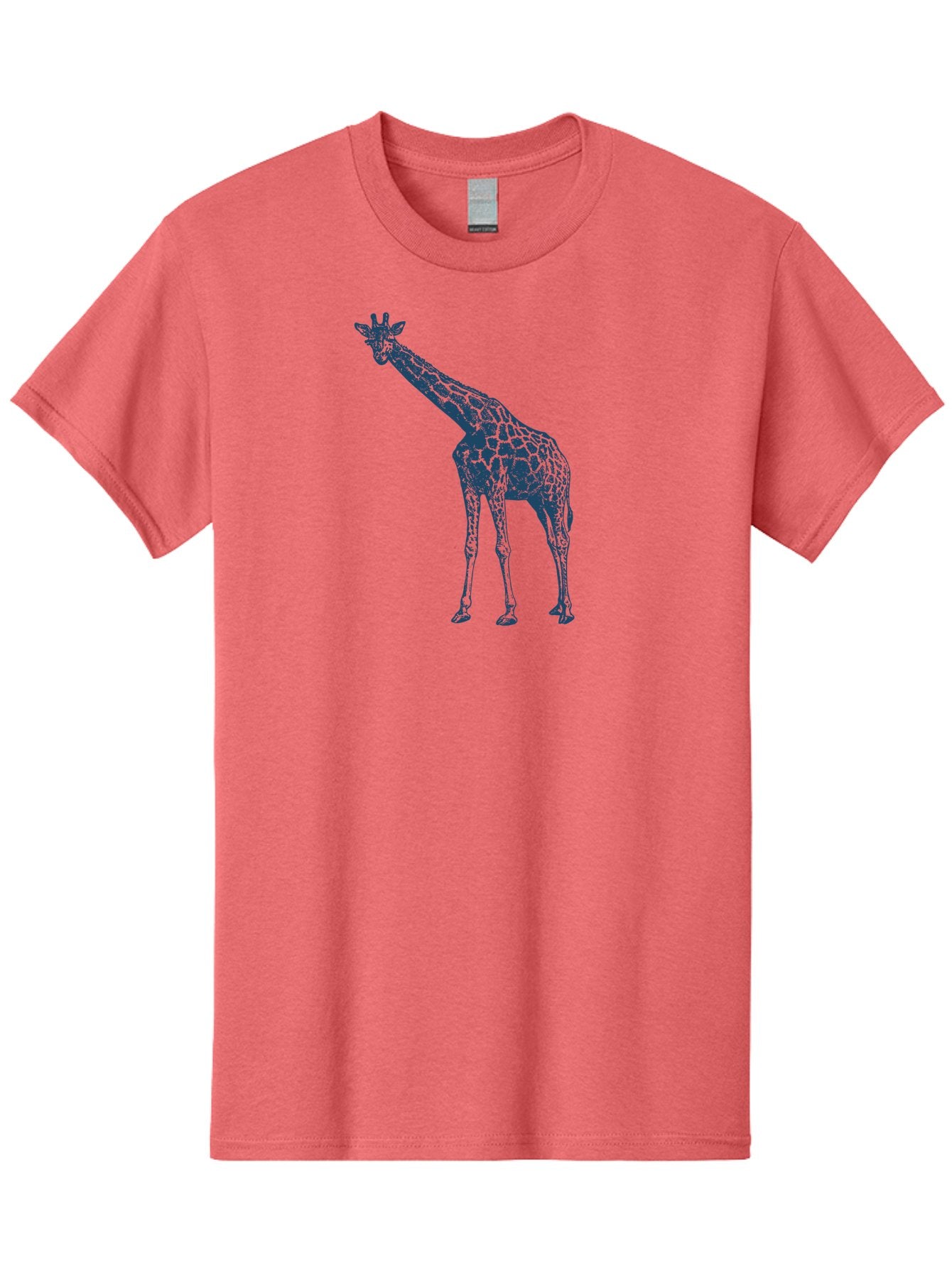 Majestic Giraffe Men'S Graphic Tee, 100% Cotton, Comfortable Casual Summer Wear, Machine Washable, Giraffe Illustration, Wild Animal, Spotted Fur, Tall Mammal, Wildlife Art, Pop Art Style, Blue And Green Graphic, Animal Design Aae485 8