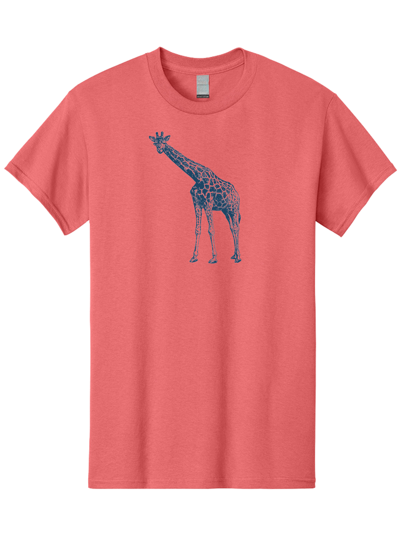 Majestic Giraffe Men'S Graphic Tee, 100% Cotton, Comfortable Casual Summer Wear, Machine Washable, Giraffe Illustration, Wild Animal, Spotted Fur, Tall Mammal, Wildlife Art, Pop Art Style, Blue And Green Graphic, Animal Design Aae485 17