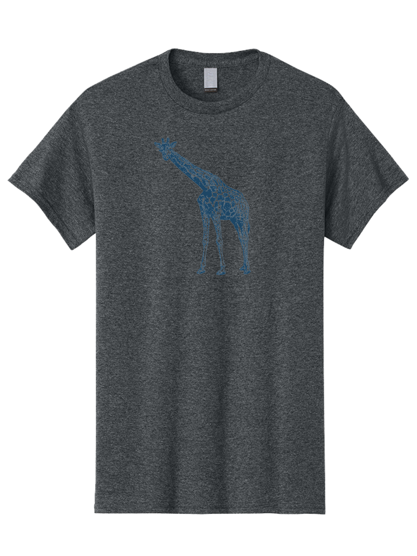 Majestic Giraffe Men'S Graphic Tee, 100% Cotton, Comfortable Casual Summer Wear, Machine Washable, Giraffe Illustration, Wild Animal, Spotted Fur, Tall Mammal, Wildlife Art, Pop Art Style, Blue And Green Graphic, Animal Design Aae485