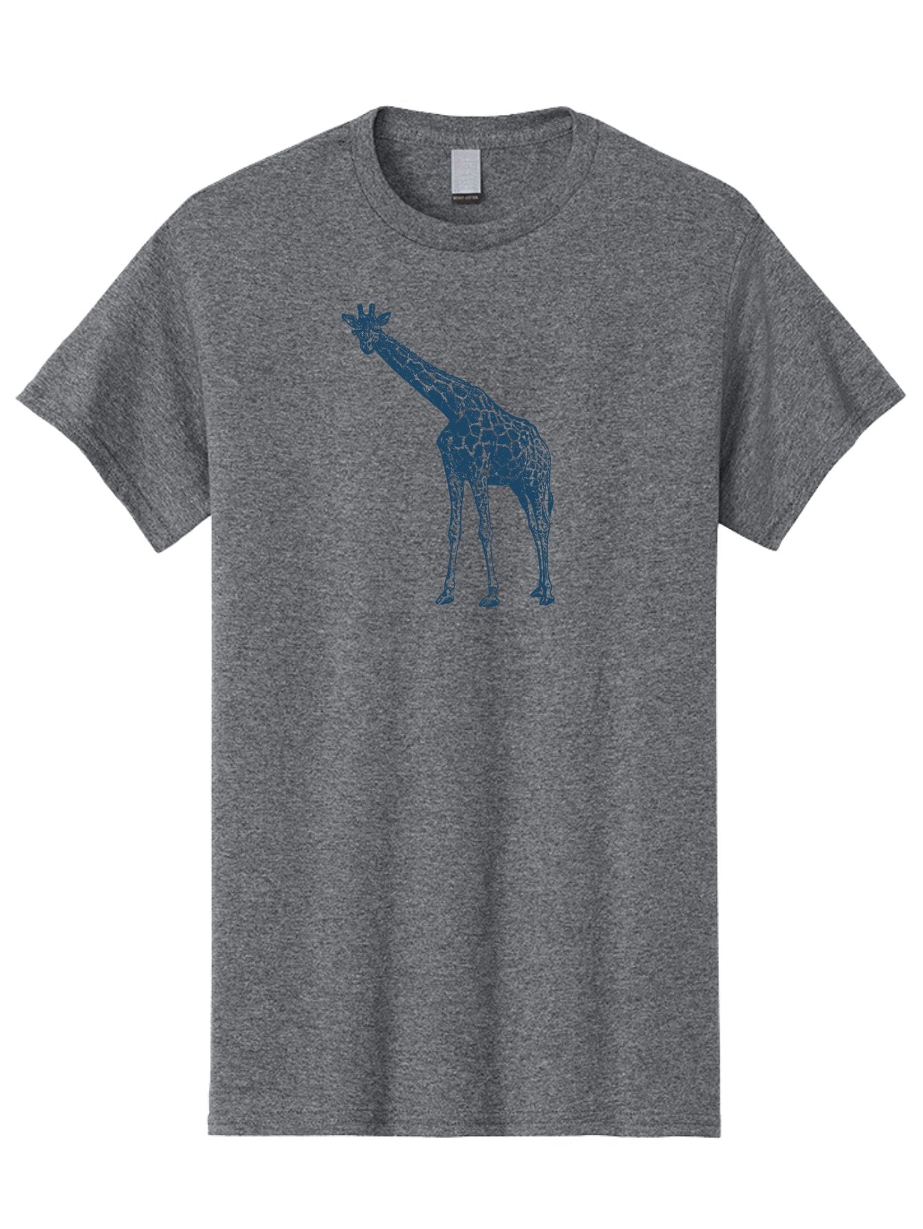 Majestic Giraffe Men'S Graphic Tee, 100% Cotton, Comfortable Casual Summer Wear, Machine Washable, Giraffe Illustration, Wild Animal, Spotted Fur, Tall Mammal, Wildlife Art, Pop Art Style, Blue And Green Graphic, Animal Design Aae485 9