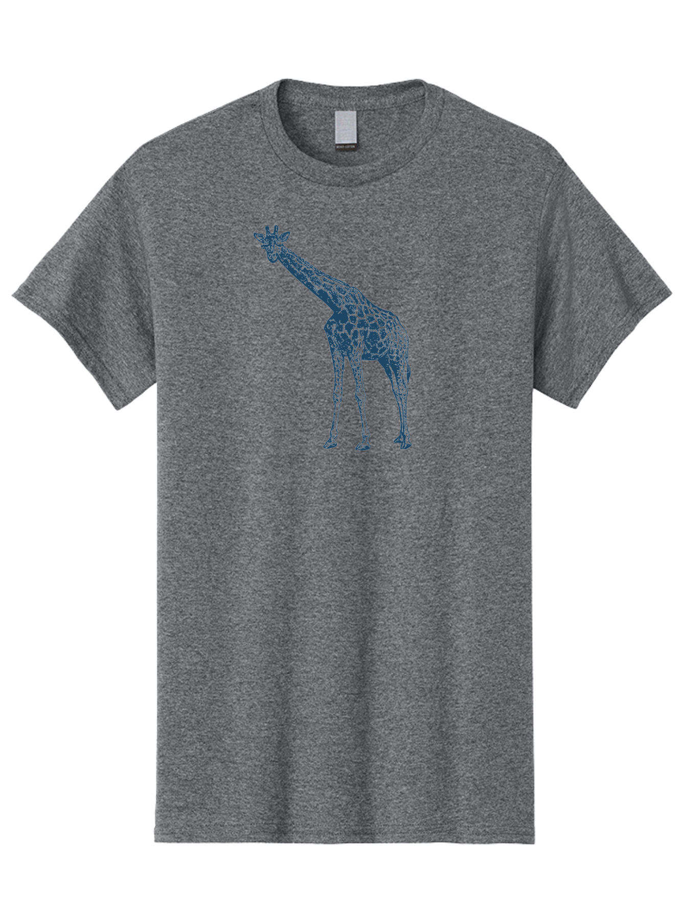 Majestic Giraffe Men'S Graphic Tee, 100% Cotton, Comfortable Casual Summer Wear, Machine Washable, Giraffe Illustration, Wild Animal, Spotted Fur, Tall Mammal, Wildlife Art, Pop Art Style, Blue And Green Graphic, Animal Design Aae485 3
