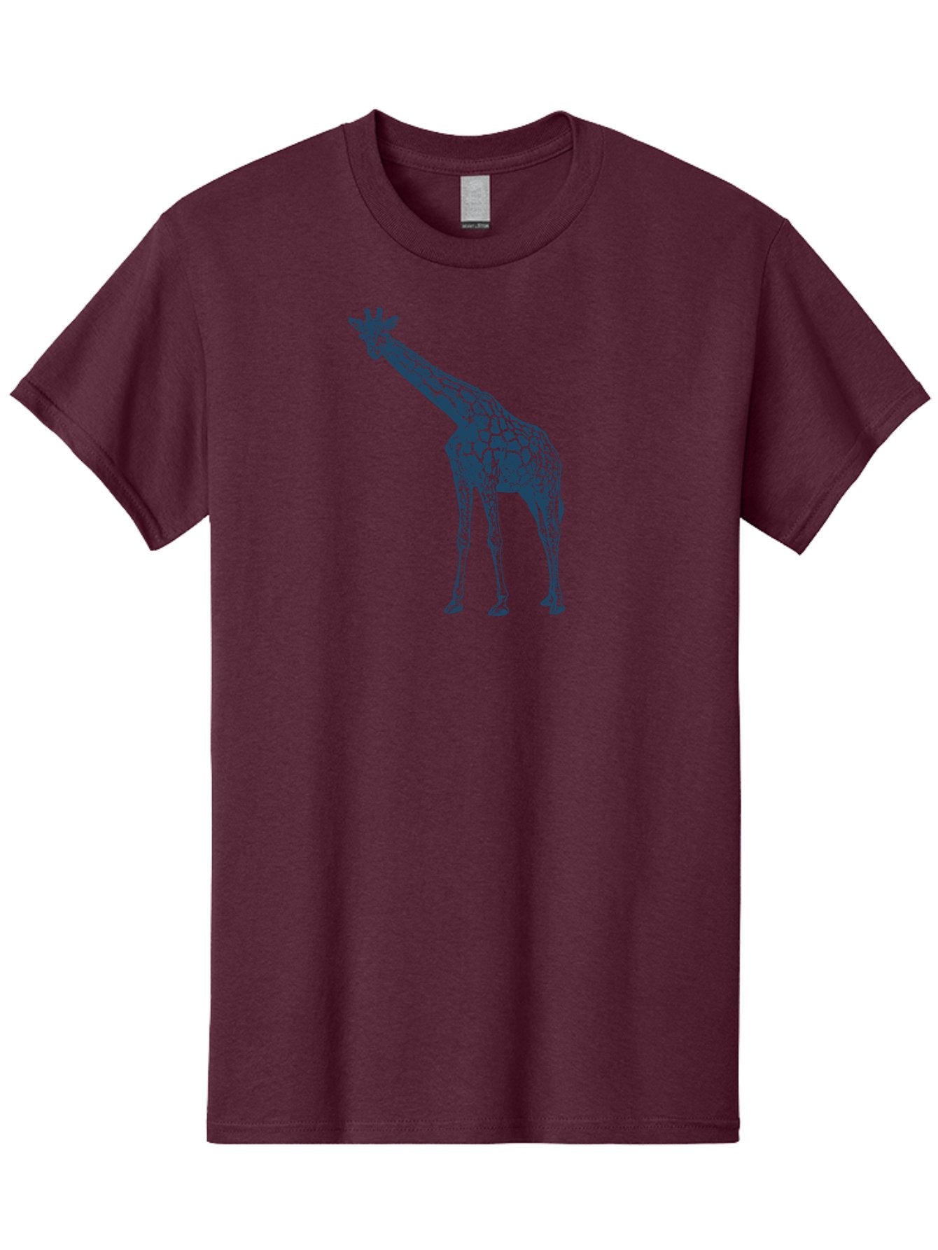 Majestic Giraffe Men'S Graphic Tee, 100% Cotton, Comfortable Casual Summer Wear, Machine Washable, Giraffe Illustration, Wild Animal, Spotted Fur, Tall Mammal, Wildlife Art, Pop Art Style, Blue And Green Graphic, Animal Design Aae485 6