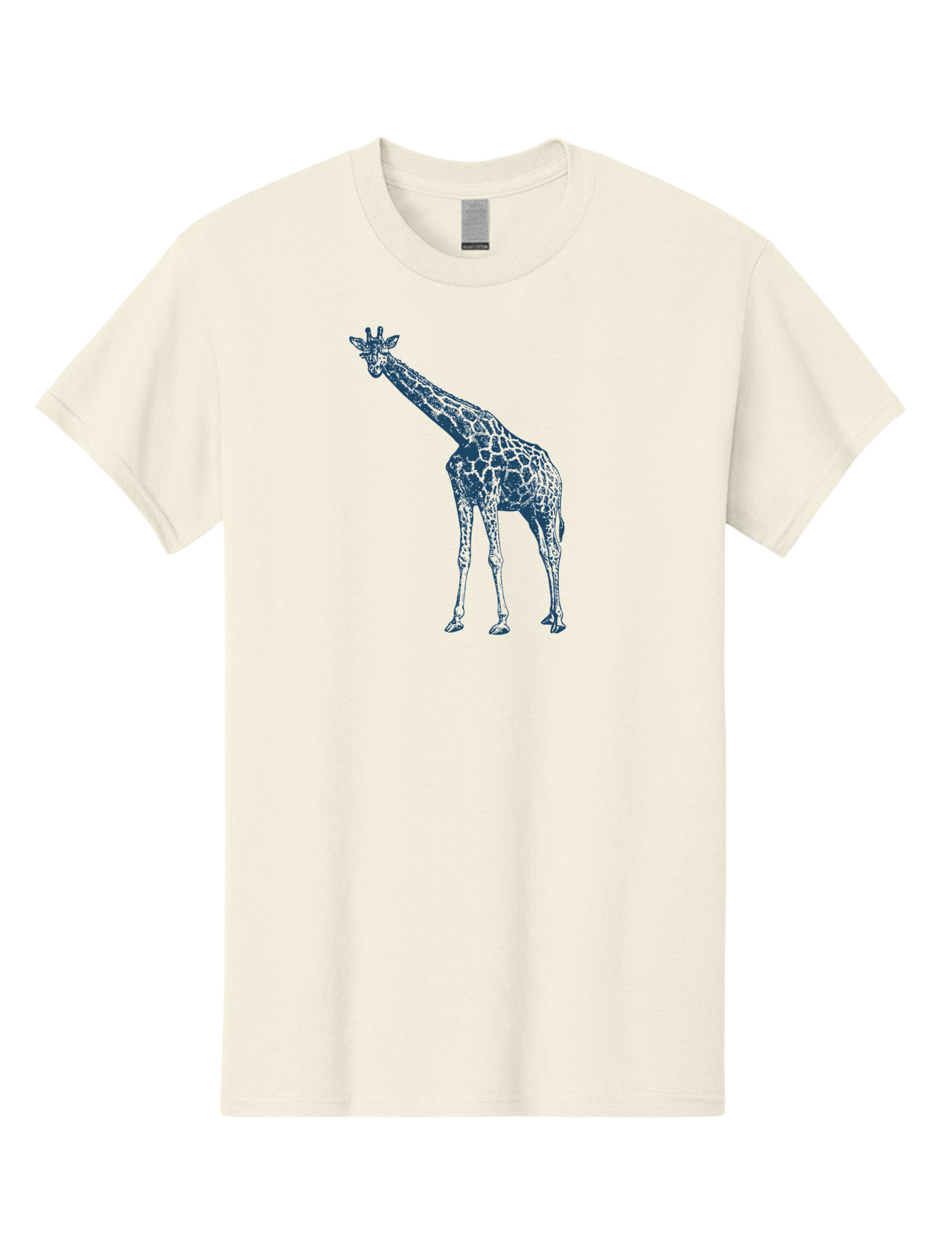 Majestic Giraffe Men'S Graphic Tee, 100% Cotton, Comfortable Casual Summer Wear, Machine Washable, Giraffe Illustration, Wild Animal, Spotted Fur, Tall Mammal, Wildlife Art, Pop Art Style, Blue And Green Graphic, Animal Design Aae485 19