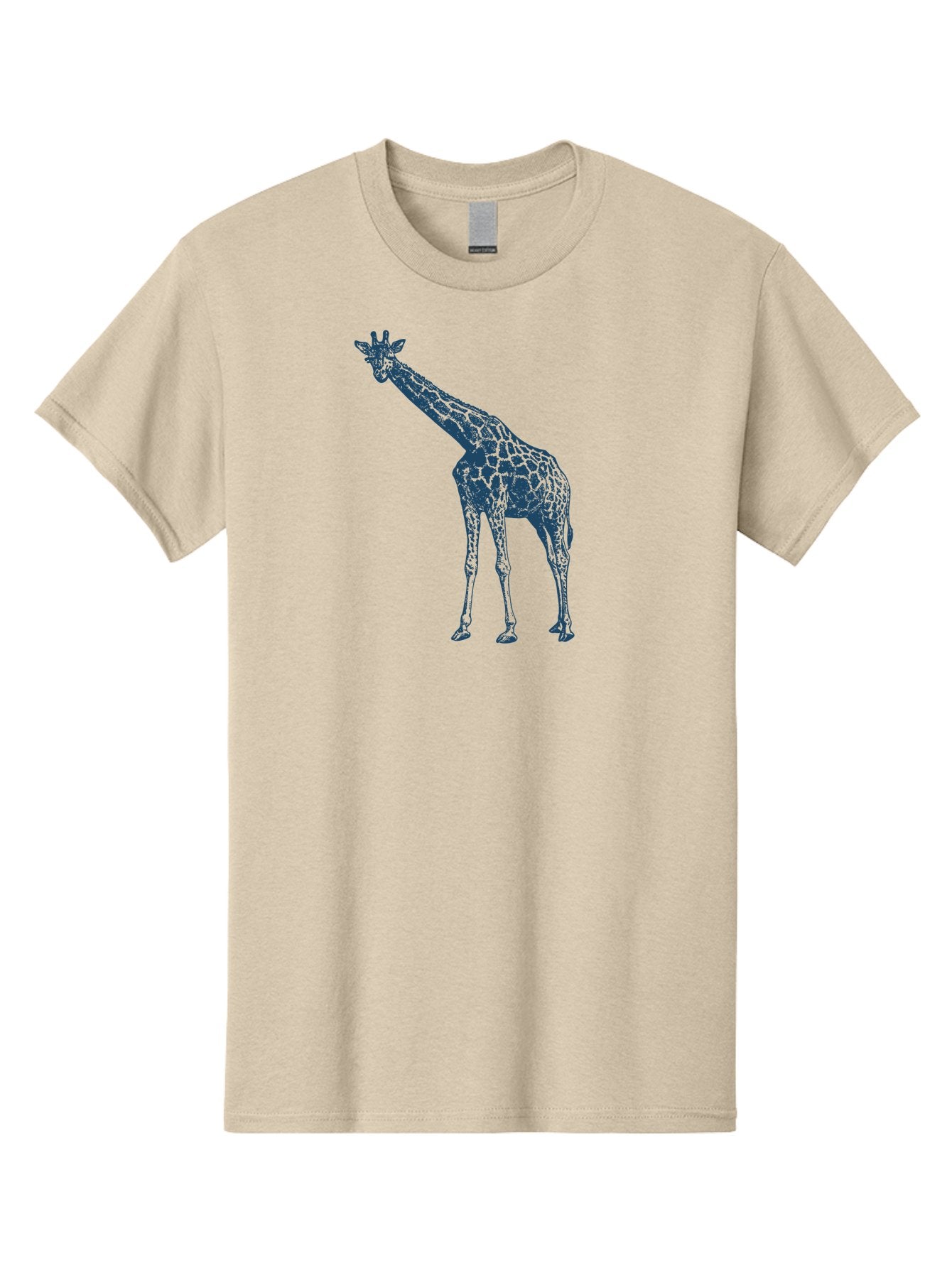 Majestic Giraffe Men'S Graphic Tee, 100% Cotton, Comfortable Casual Summer Wear, Machine Washable, Giraffe Illustration, Wild Animal, Spotted Fur, Tall Mammal, Wildlife Art, Pop Art Style, Blue And Green Graphic, Animal Design Aae485 14