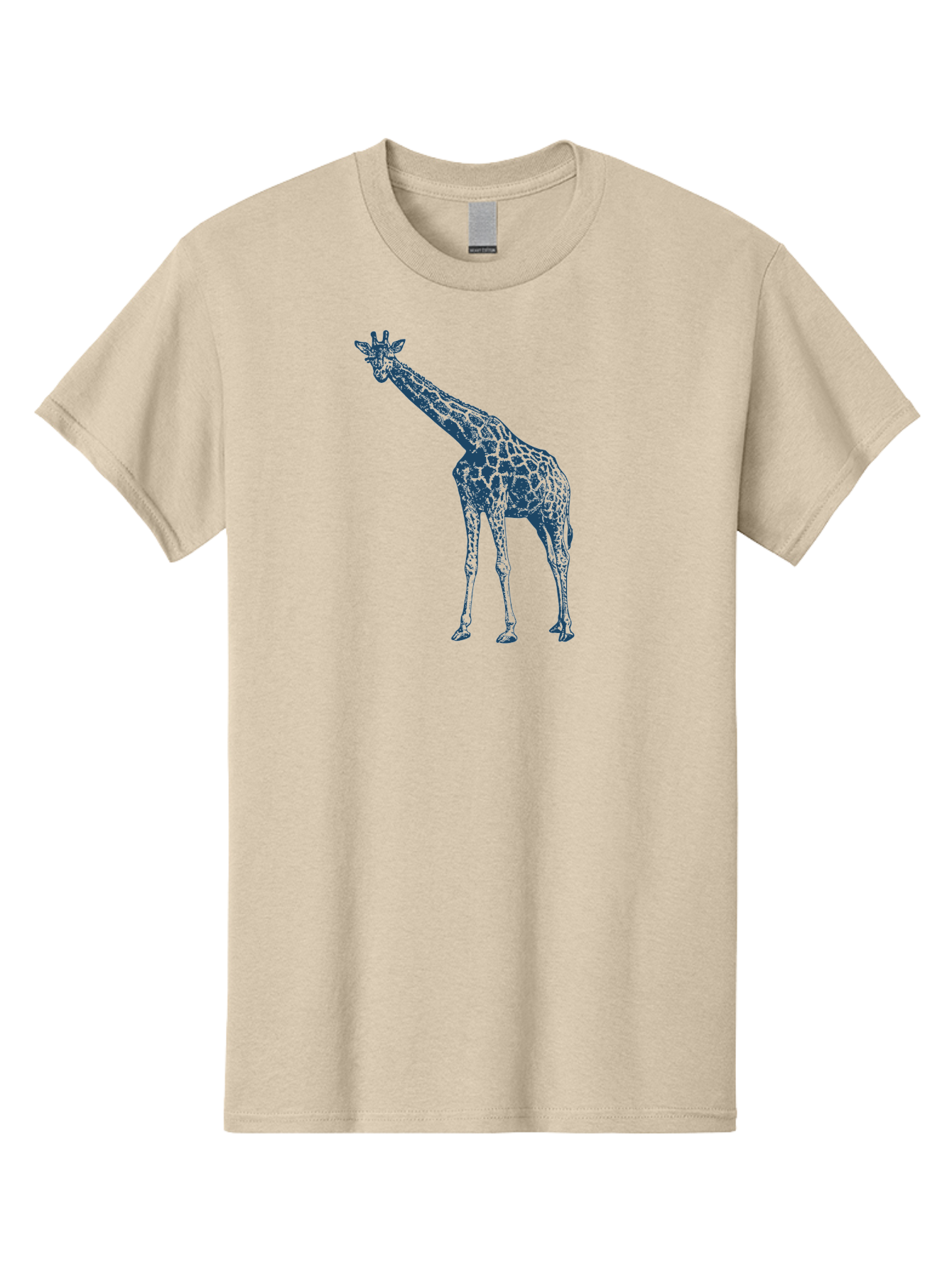 Majestic Giraffe Men'S Graphic Tee, 100% Cotton, Comfortable Casual Summer Wear, Machine Washable, Giraffe Illustration, Wild Animal, Spotted Fur, Tall Mammal, Wildlife Art, Pop Art Style, Blue And Green Graphic, Animal Design Aae485 21