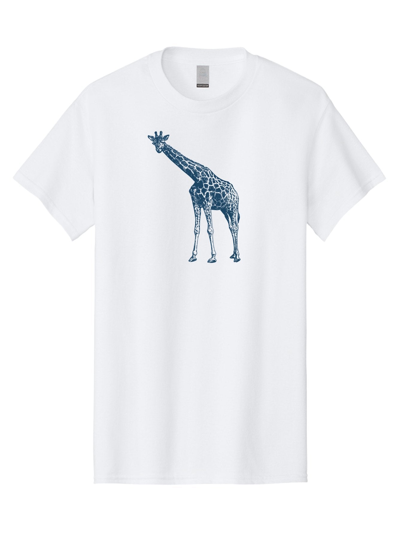 Majestic Giraffe Men'S Graphic Tee, 100% Cotton, Comfortable Casual Summer Wear, Machine Washable, Giraffe Illustration, Wild Animal, Spotted Fur, Tall Mammal, Wildlife Art, Pop Art Style, Blue And Green Graphic, Animal Design Aae485 7