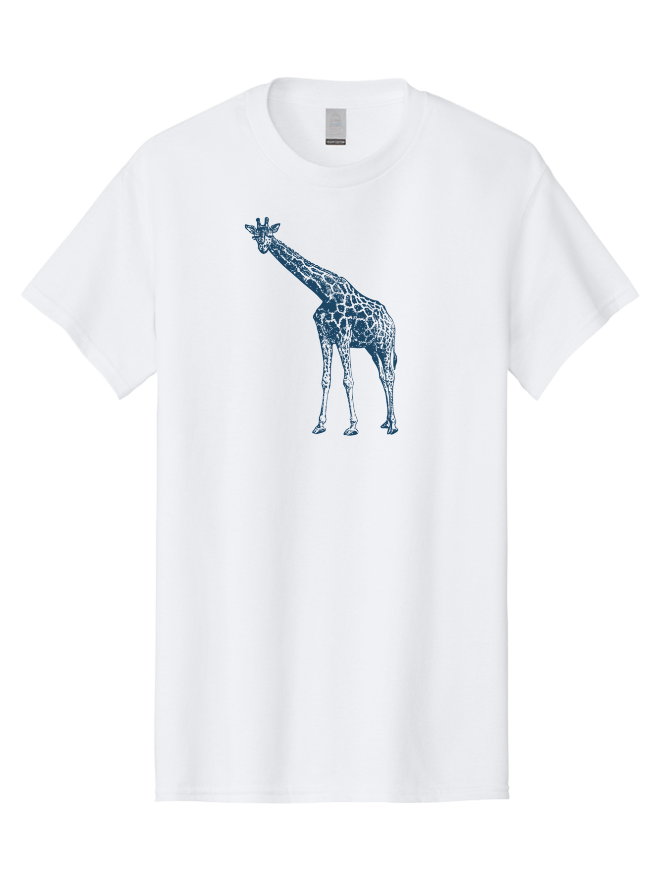 Majestic Giraffe Men'S Graphic Tee, 100% Cotton, Comfortable Casual Summer Wear, Machine Washable, Giraffe Illustration, Wild Animal, Spotted Fur, Tall Mammal, Wildlife Art, Pop Art Style, Blue And Green Graphic, Animal Design Aae485 11