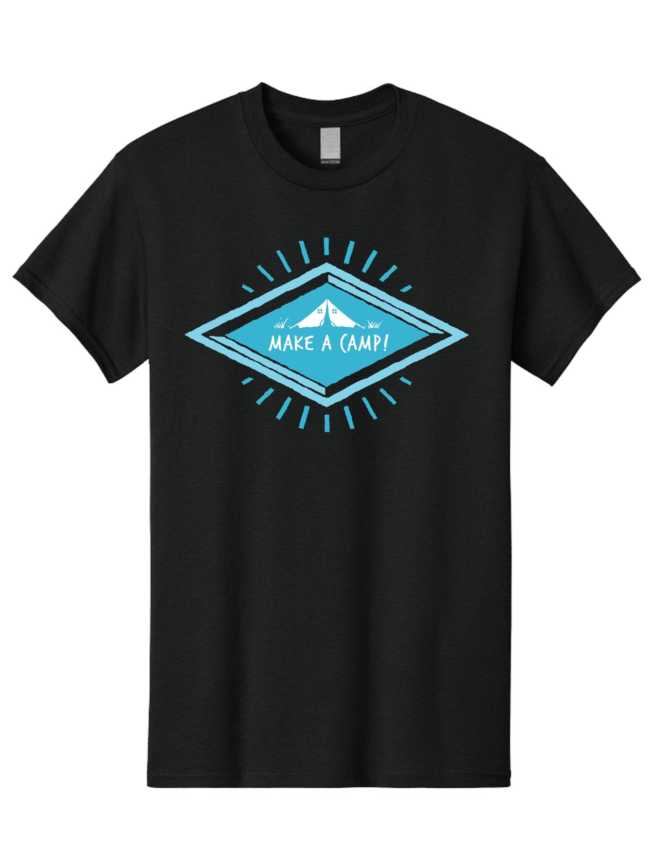 Make A Camp Men'S Graphic Tee, 100% Cotton, Comfortable Casual Summer Wear, Machine Washable, Camping, Tent, Outdoor Adventure, Nature Escape, Make A Camp!, Camping Fun, Outdoor Activities, Adventure Travel, Camping Trip Aae487 14