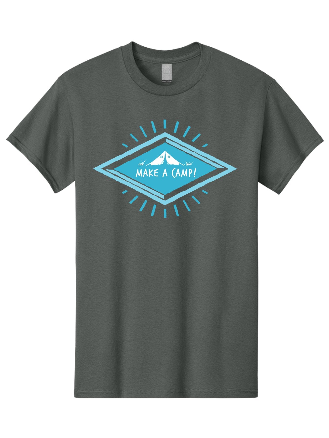 Make A Camp Men'S Graphic Tee, 100% Cotton, Comfortable Casual Summer Wear, Machine Washable, Camping, Tent, Outdoor Adventure, Nature Escape, Make A Camp!, Camping Fun, Outdoor Activities, Adventure Travel, Camping Trip Aae487 8