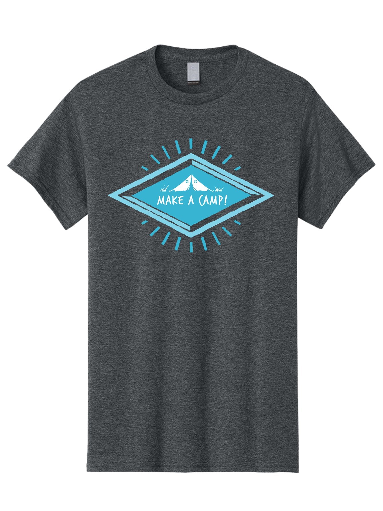 Make A Camp Men'S Graphic Tee, 100% Cotton, Comfortable Casual Summer Wear, Machine Washable, Camping, Tent, Outdoor Adventure, Nature Escape, Make A Camp!, Camping Fun, Outdoor Activities, Adventure Travel, Camping Trip Aae487