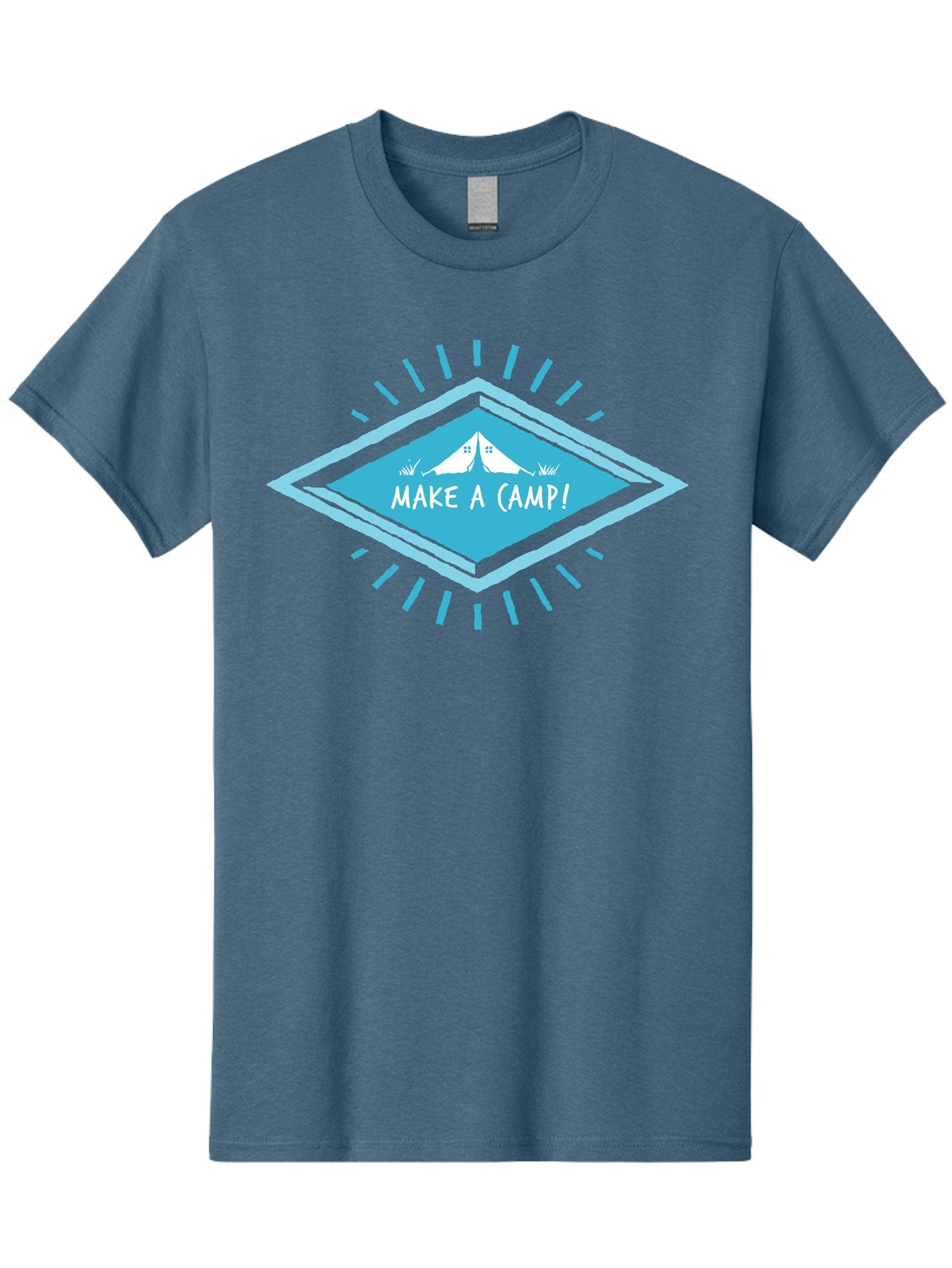 Make A Camp Men'S Graphic Tee, 100% Cotton, Comfortable Casual Summer Wear, Machine Washable, Camping, Tent, Outdoor Adventure, Nature Escape, Make A Camp!, Camping Fun, Outdoor Activities, Adventure Travel, Camping Trip Aae487 10