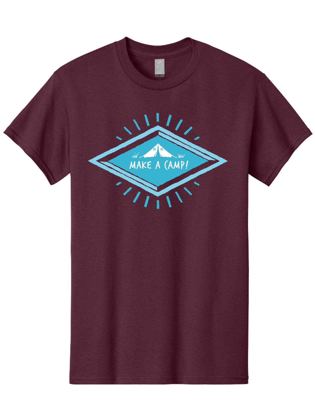 Make A Camp Men'S Graphic Tee, 100% Cotton, Comfortable Casual Summer Wear, Machine Washable, Camping, Tent, Outdoor Adventure, Nature Escape, Make A Camp!, Camping Fun, Outdoor Activities, Adventure Travel, Camping Trip Aae487 7