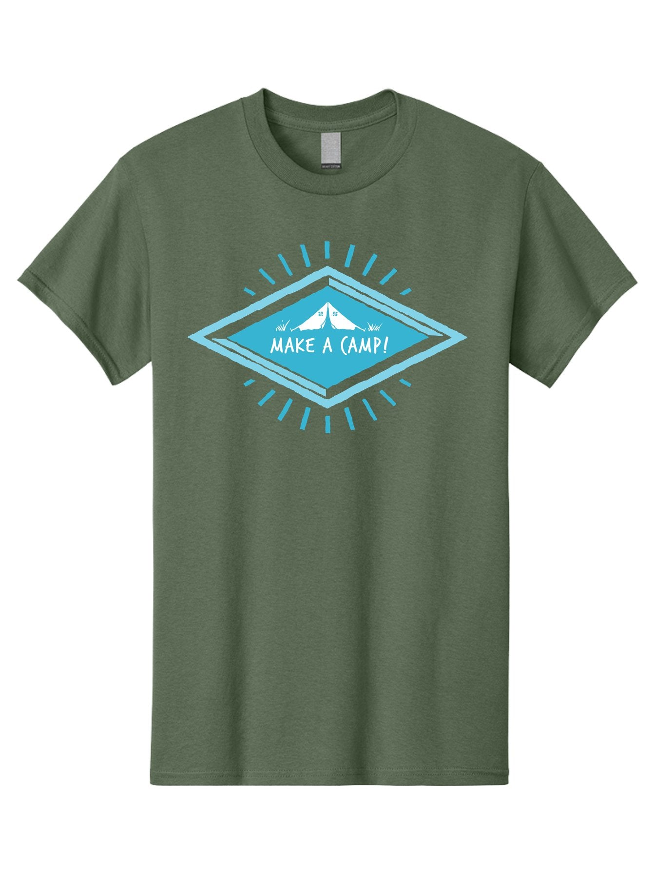 Make A Camp Men'S Graphic Tee, 100% Cotton, Comfortable Casual Summer Wear, Machine Washable, Camping, Tent, Outdoor Adventure, Nature Escape, Make A Camp!, Camping Fun, Outdoor Activities, Adventure Travel, Camping Trip Aae487 3