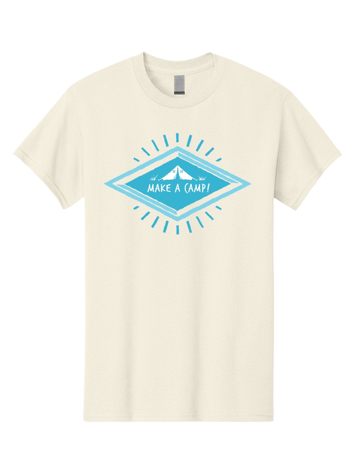 Make A Camp Men'S Graphic Tee, 100% Cotton, Comfortable Casual Summer Wear, Machine Washable, Camping, Tent, Outdoor Adventure, Nature Escape, Make A Camp!, Camping Fun, Outdoor Activities, Adventure Travel, Camping Trip Aae487 12