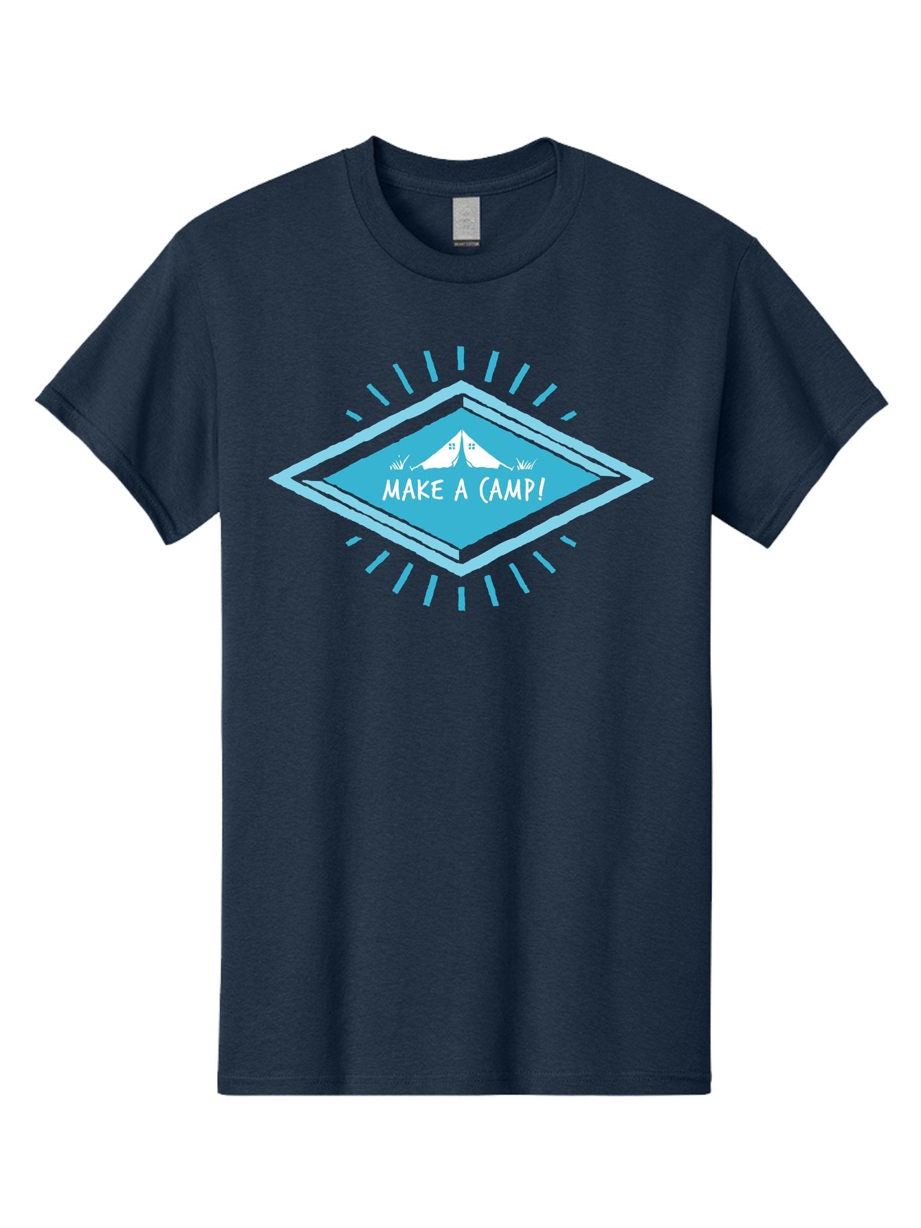 Make A Camp Men'S Graphic Tee, 100% Cotton, Comfortable Casual Summer Wear, Machine Washable, Camping, Tent, Outdoor Adventure, Nature Escape, Make A Camp!, Camping Fun, Outdoor Activities, Adventure Travel, Camping Trip Aae487