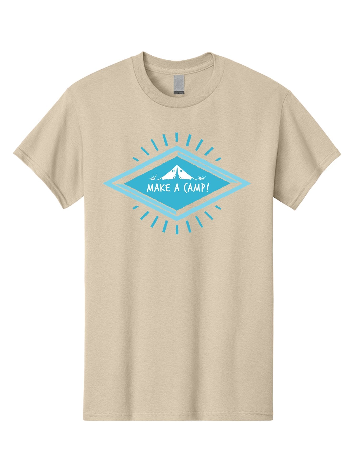 Make A Camp Men'S Graphic Tee, 100% Cotton, Comfortable Casual Summer Wear, Machine Washable, Camping, Tent, Outdoor Adventure, Nature Escape, Make A Camp!, Camping Fun, Outdoor Activities, Adventure Travel, Camping Trip Aae487 13