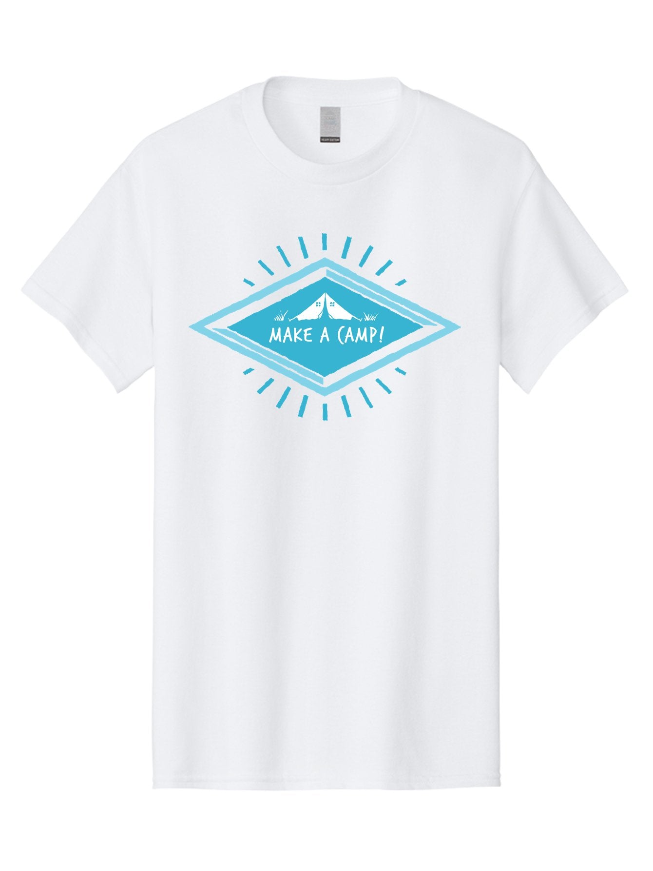 Make A Camp Men'S Graphic Tee, 100% Cotton, Comfortable Casual Summer Wear, Machine Washable, Camping, Tent, Outdoor Adventure, Nature Escape, Make A Camp!, Camping Fun, Outdoor Activities, Adventure Travel, Camping Trip Aae487 11