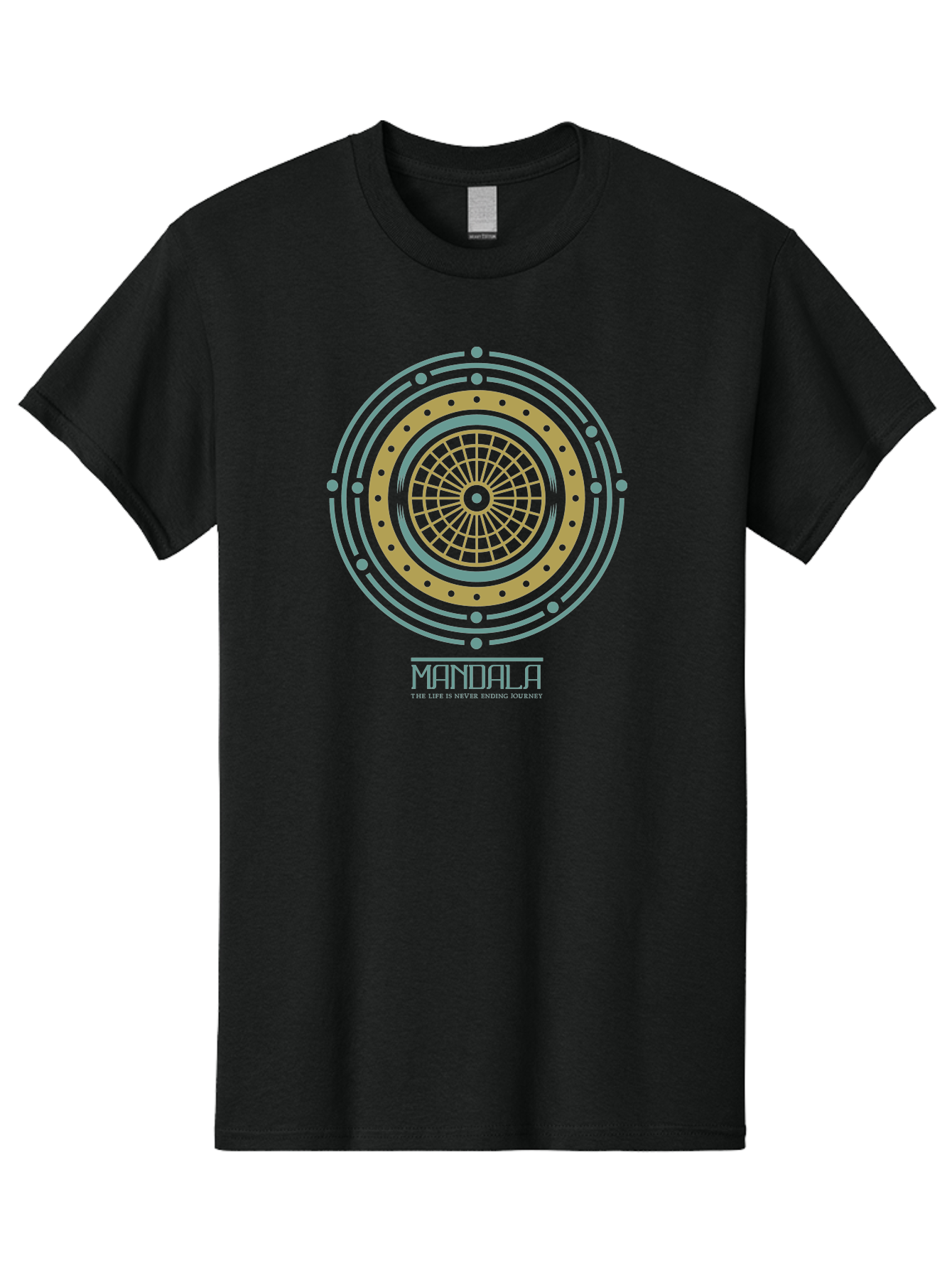 Mandala Men'S Graphic Tee, 100% Cotton, Comfortable Casual Summer Wear, Machine Washable, Sacred Geometry, Metaphysical Symbol, Spiritual Icon, Mystical Art, Esoteric Design, Geometric Pattern, Concentric Circles, Sacred Symbol, Aae489 3