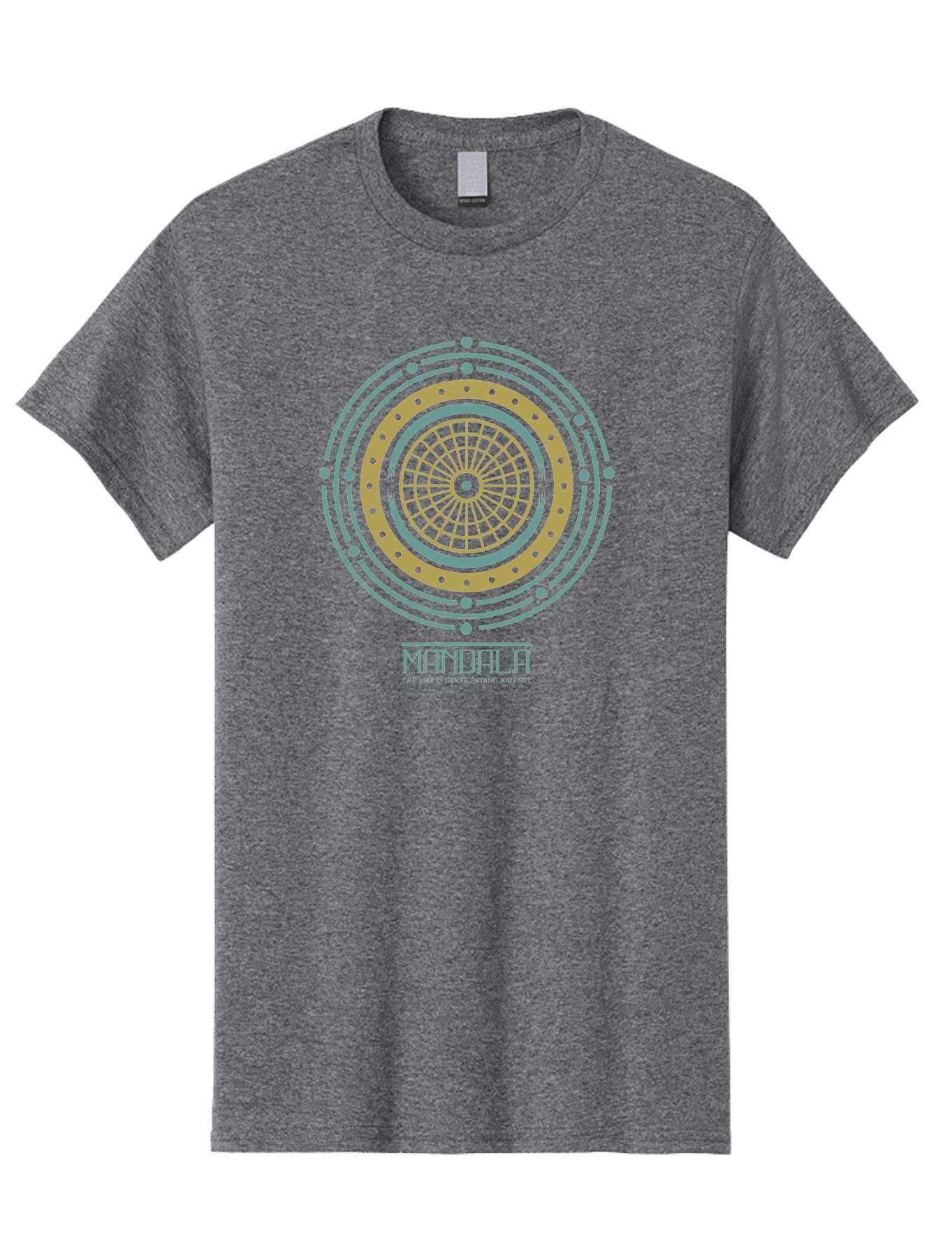 Mandala Men'S Graphic Tee, 100% Cotton, Comfortable Casual Summer Wear, Machine Washable, Sacred Geometry, Metaphysical Symbol, Spiritual Icon, Mystical Art, Esoteric Design, Geometric Pattern, Concentric Circles, Sacred Symbol, Aae489